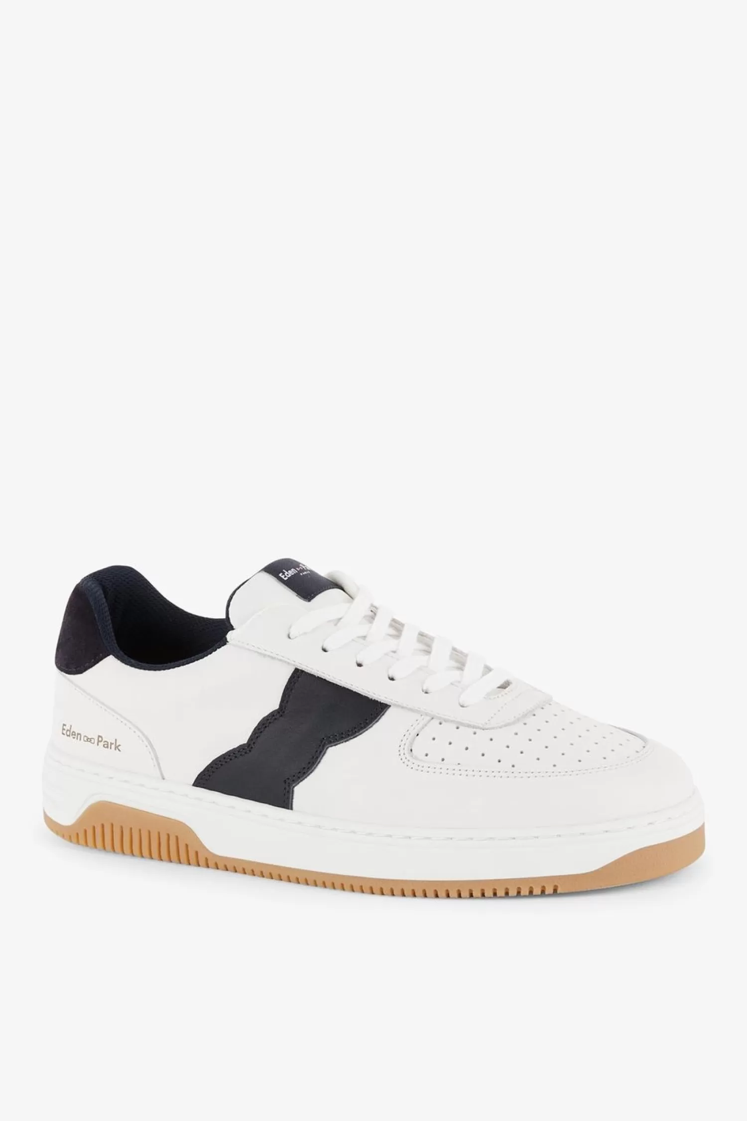 Eden Park Baskets Blanches Bicolores En Cuir-Homme Sneakers