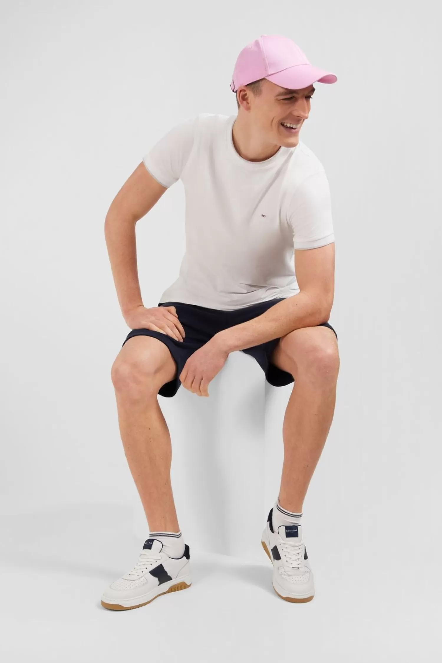 Eden Park Baskets Blanches Bicolores En Cuir-Homme Sneakers