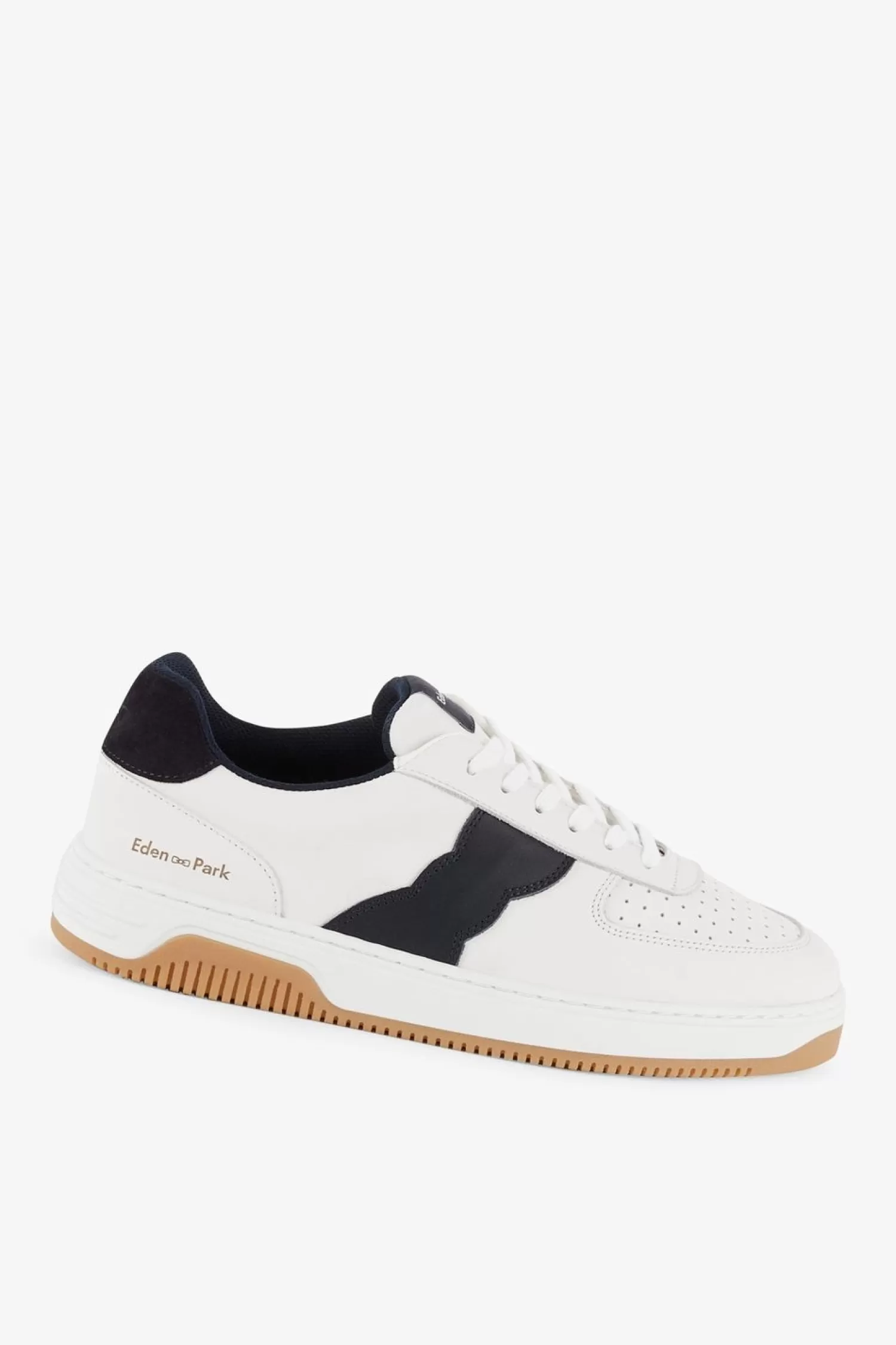 Eden Park Baskets Blanches Bicolores En Cuir-Homme Sneakers