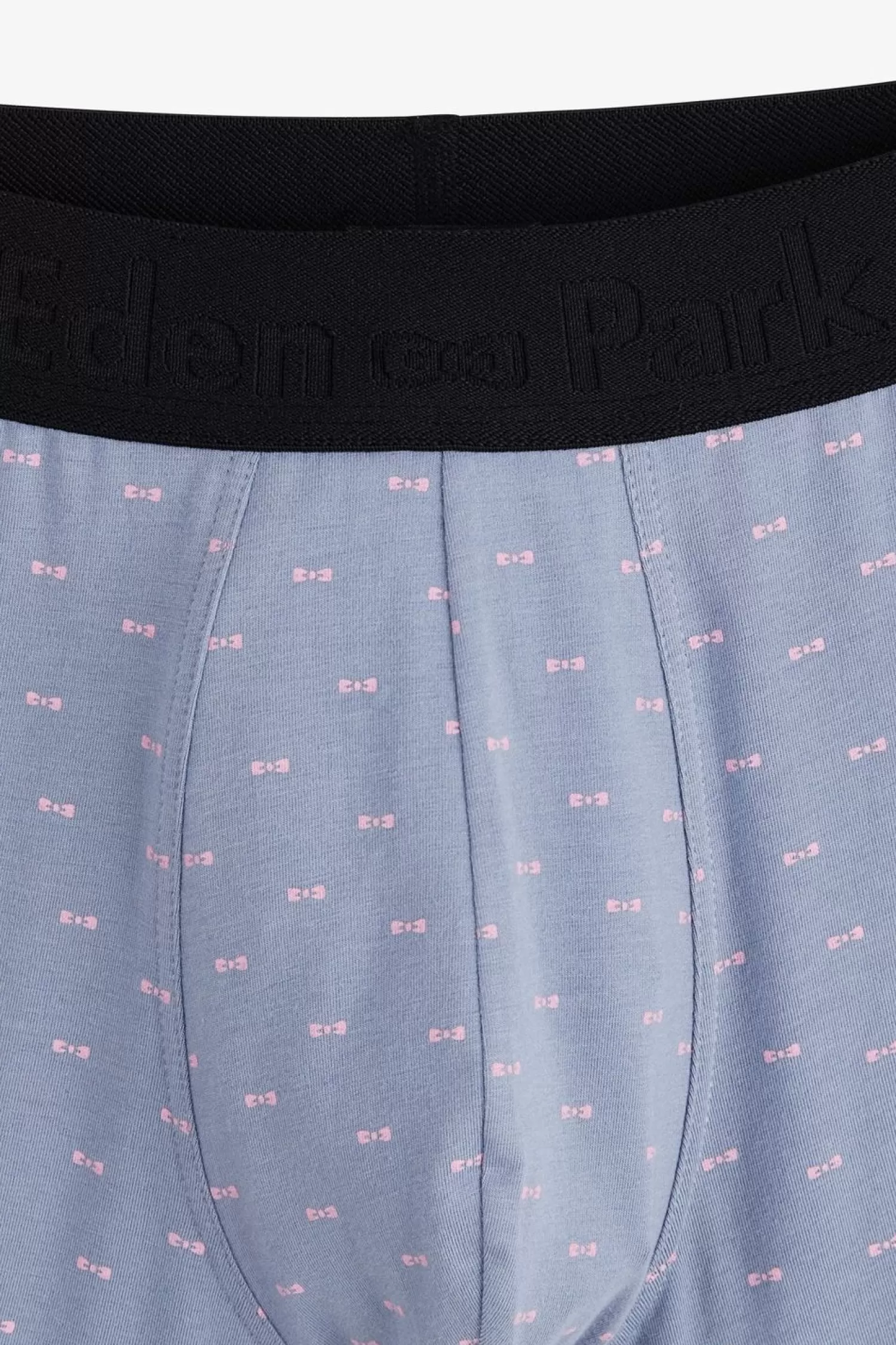 Eden Park Boxer A Micro Motifs Noeud Papillon Gris Et Rose En Coton Stretch-Homme Sous-Vêtements