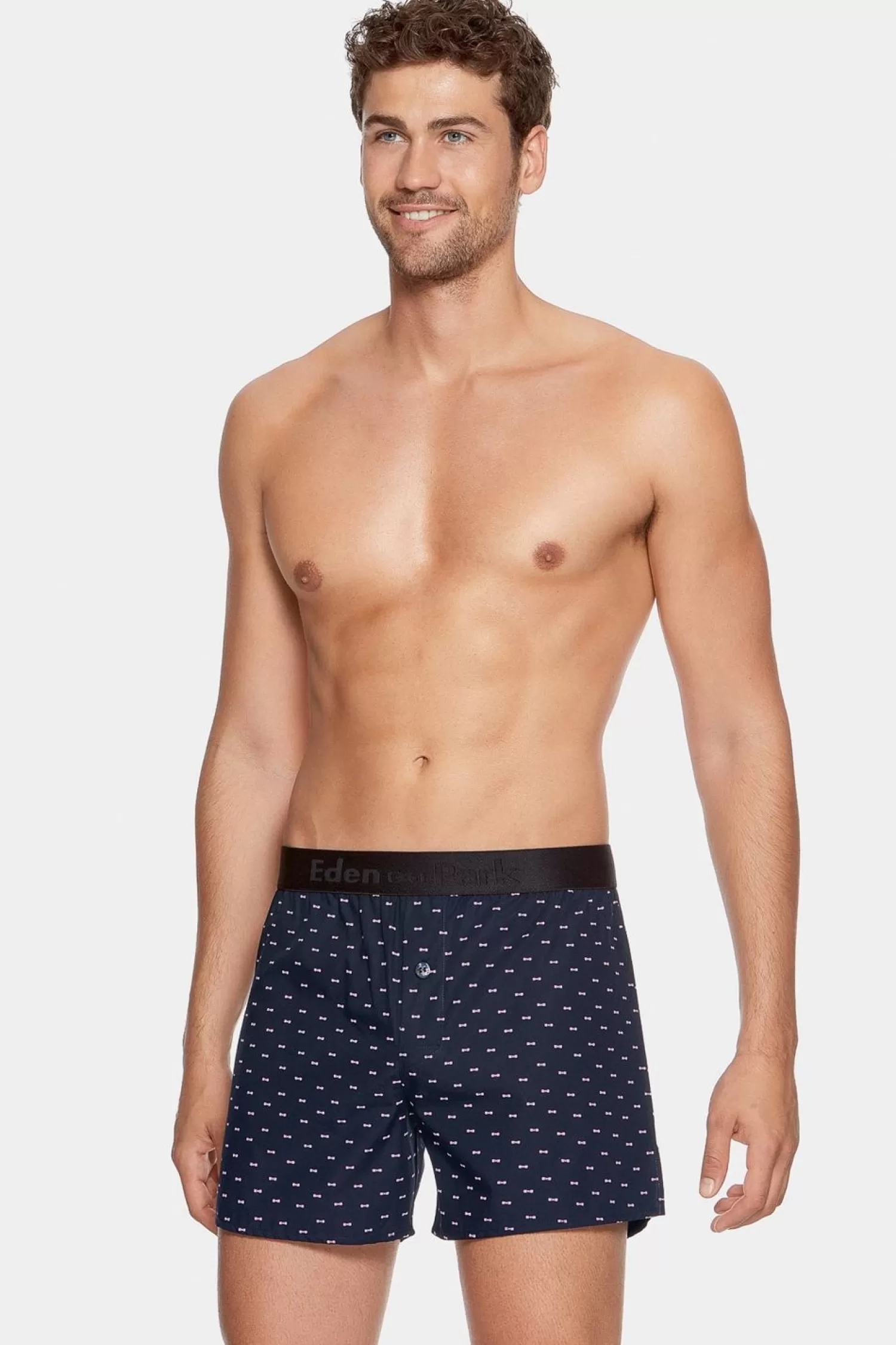 Eden Park Boxer A Micro Motifs Noeud Papillon Marine Et Blanc En Coton-Homme Sous-Vêtements