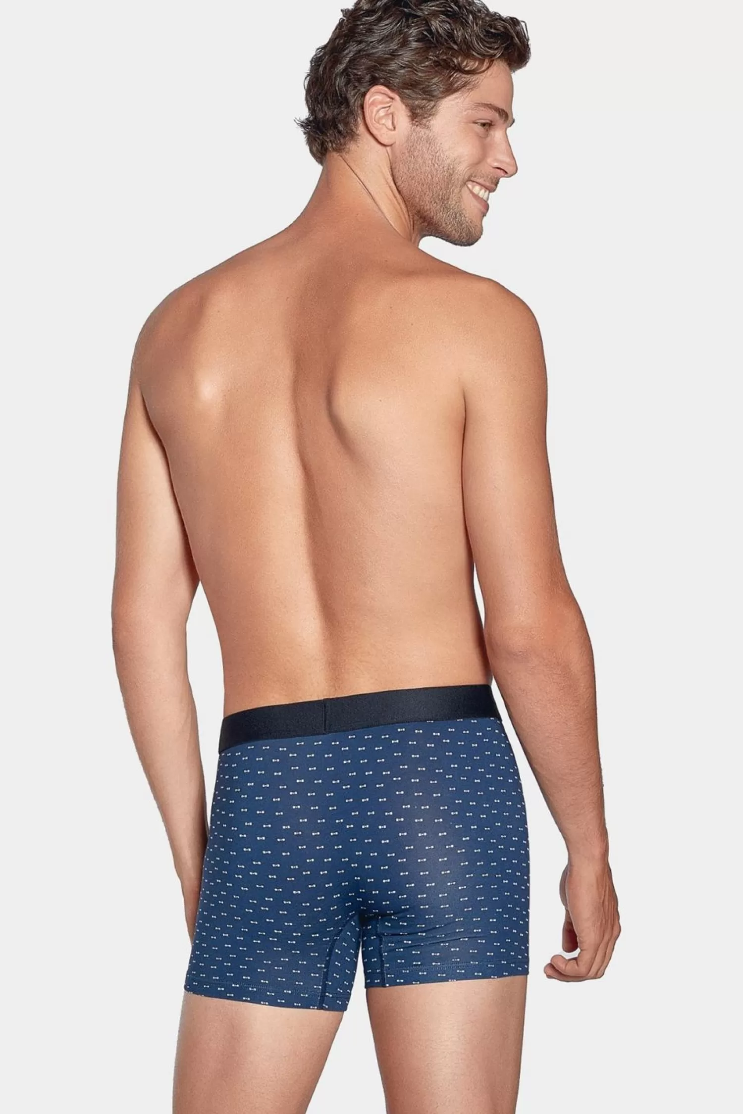 Eden Park Boxer A Micro Motifs Noeud Papillon Marine Et Blanc En Coton Stretch-Homme Sous-Vêtements