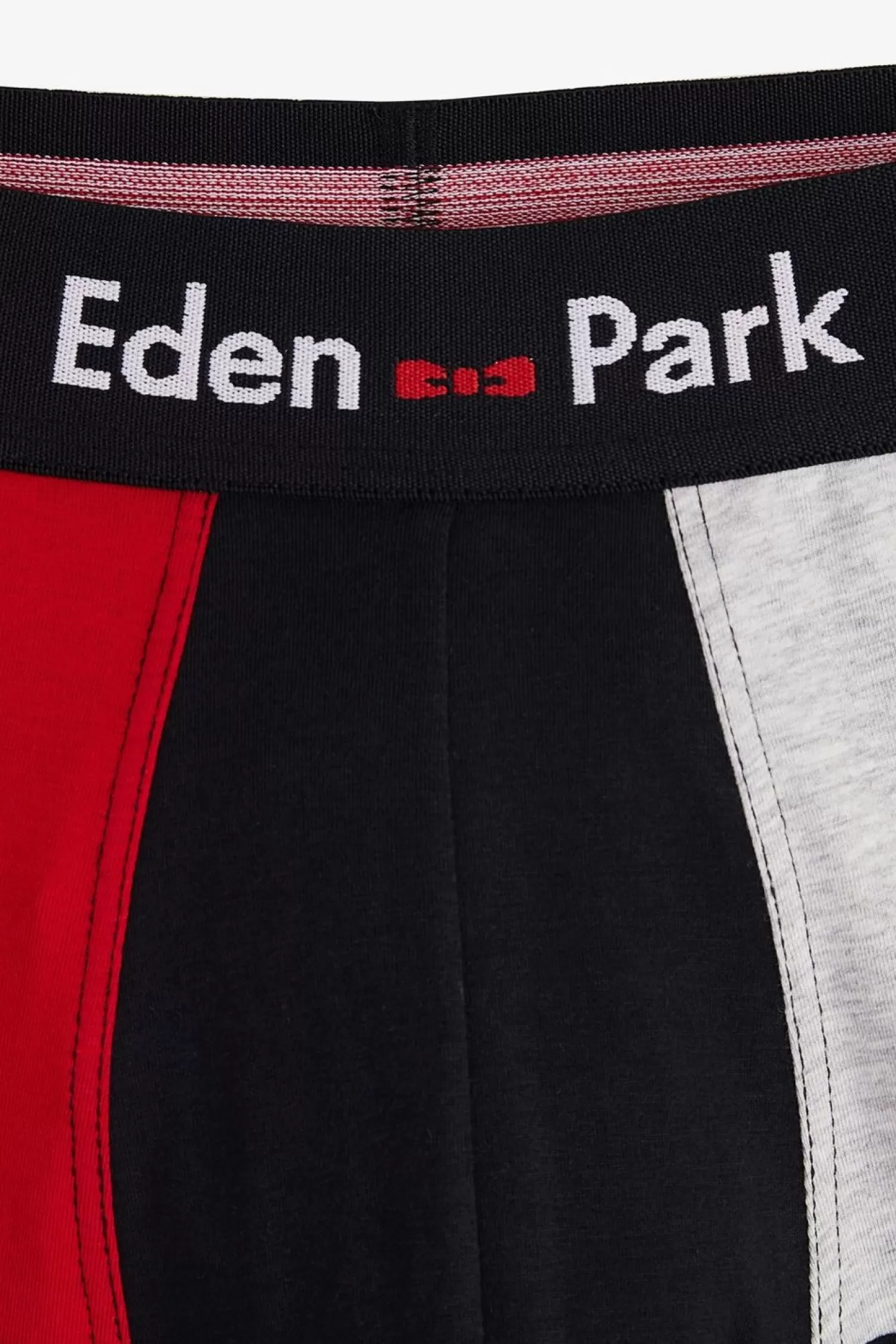 Eden Park Boxer Colorblock Marine Rouge Et Gris En Coton Stretch-Homme Sous-Vêtements