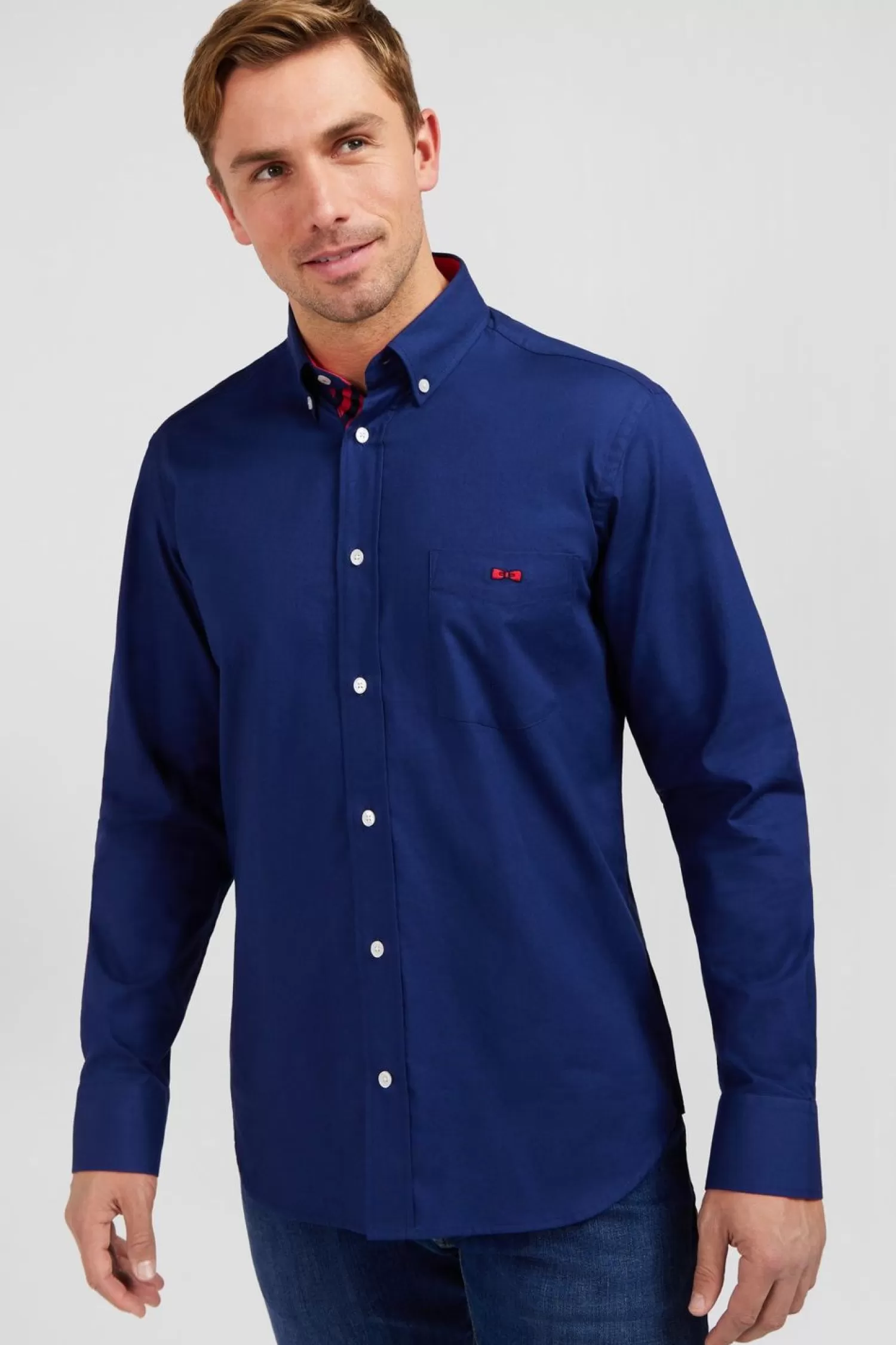 chemise_bleue_a_broderie_eden_park_2.webp Eden Park Chemise Bleue A Broderie -Homme Chemises