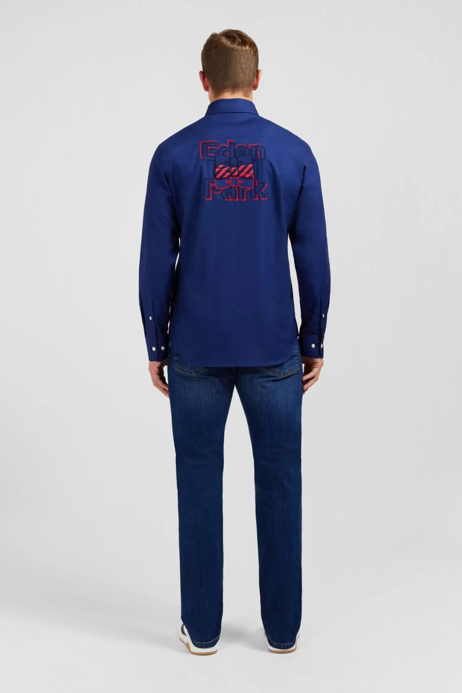 chemise_bleue_a_broderie_eden_park_5.webp Eden Park Chemise Bleue A Broderie -Homme Chemises