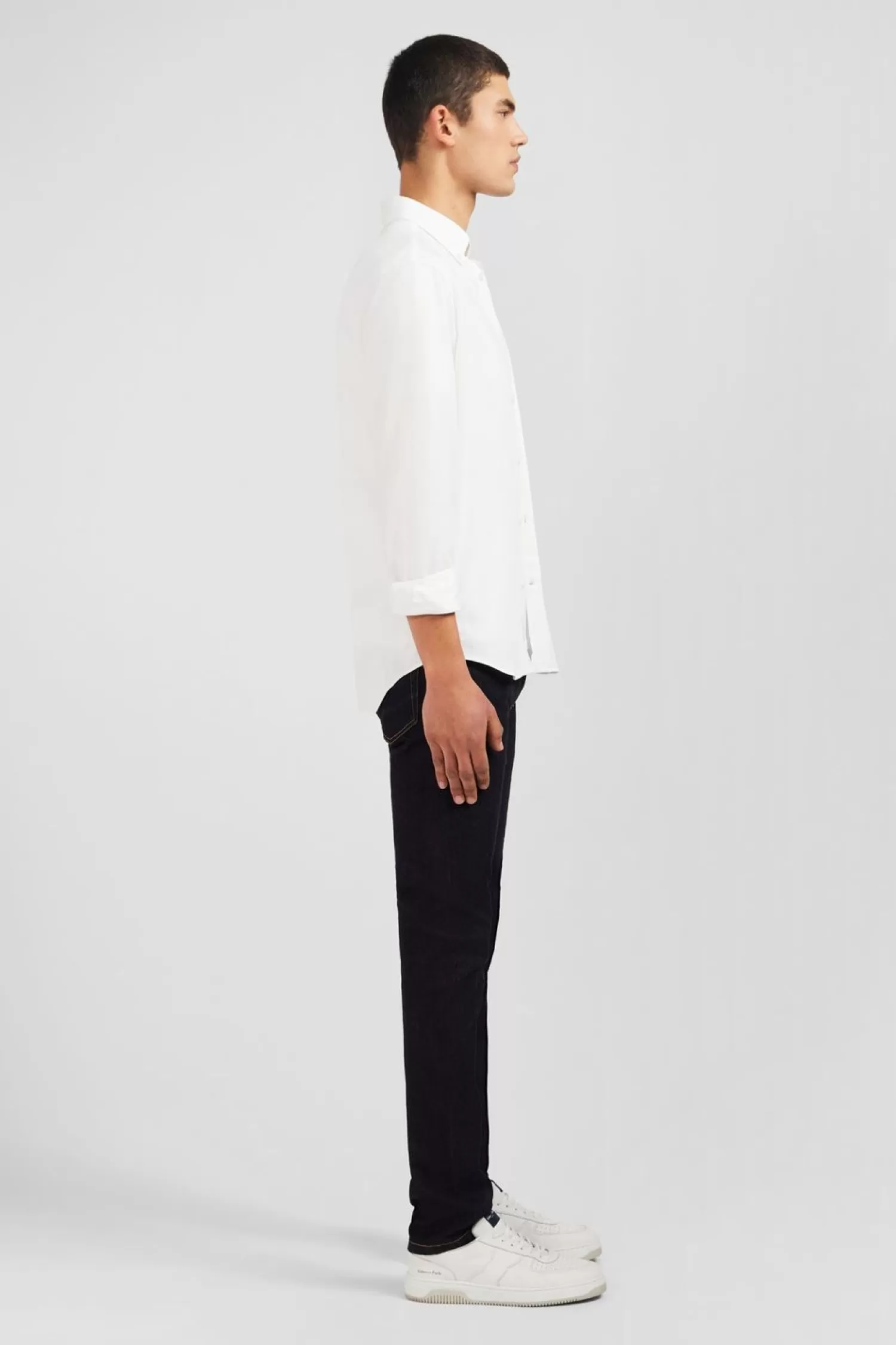 chemise_en_coton_pinpoint_blanc_8.webp Eden Park Chemise En Coton Pinpoint Blanc-Homme Chemises