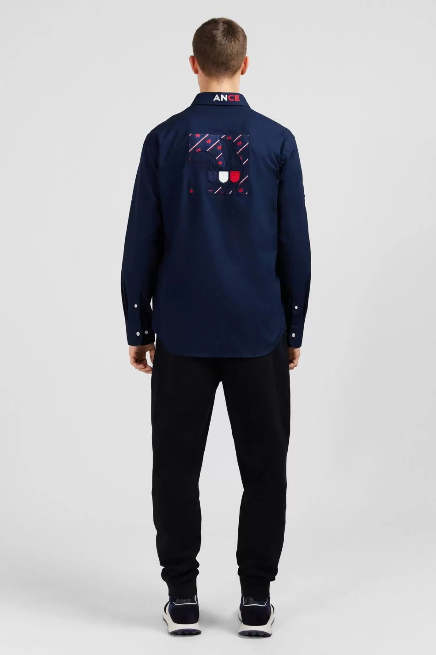 Eden Park Chemise Marine En Coton A Details Tricolore Coupe Classique-Homme Chemises