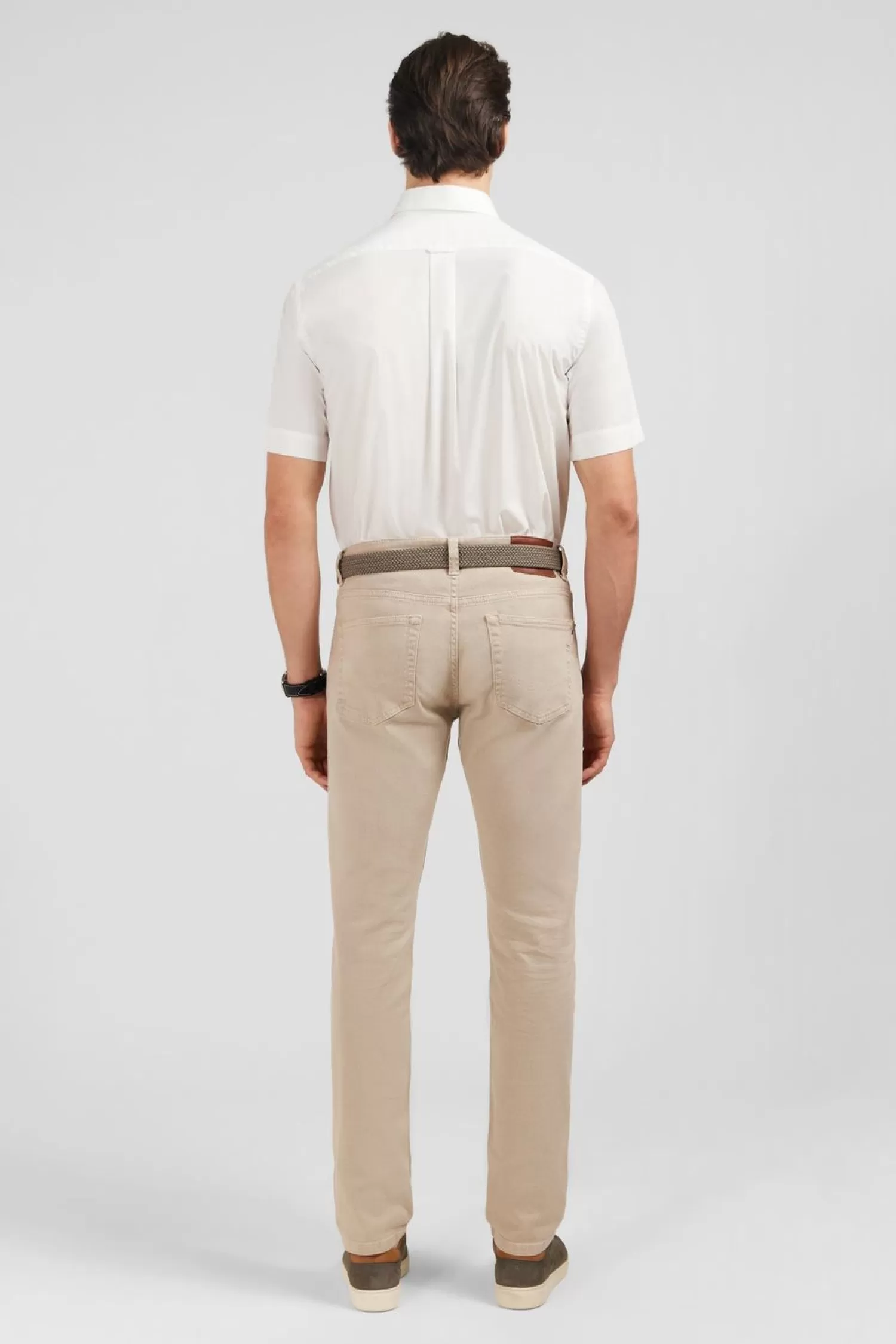 chemisette_blanche_en_coton_dobby_3.webp Eden Park Chemisette Blanche En Coton Dobby-Homme Chemisettes