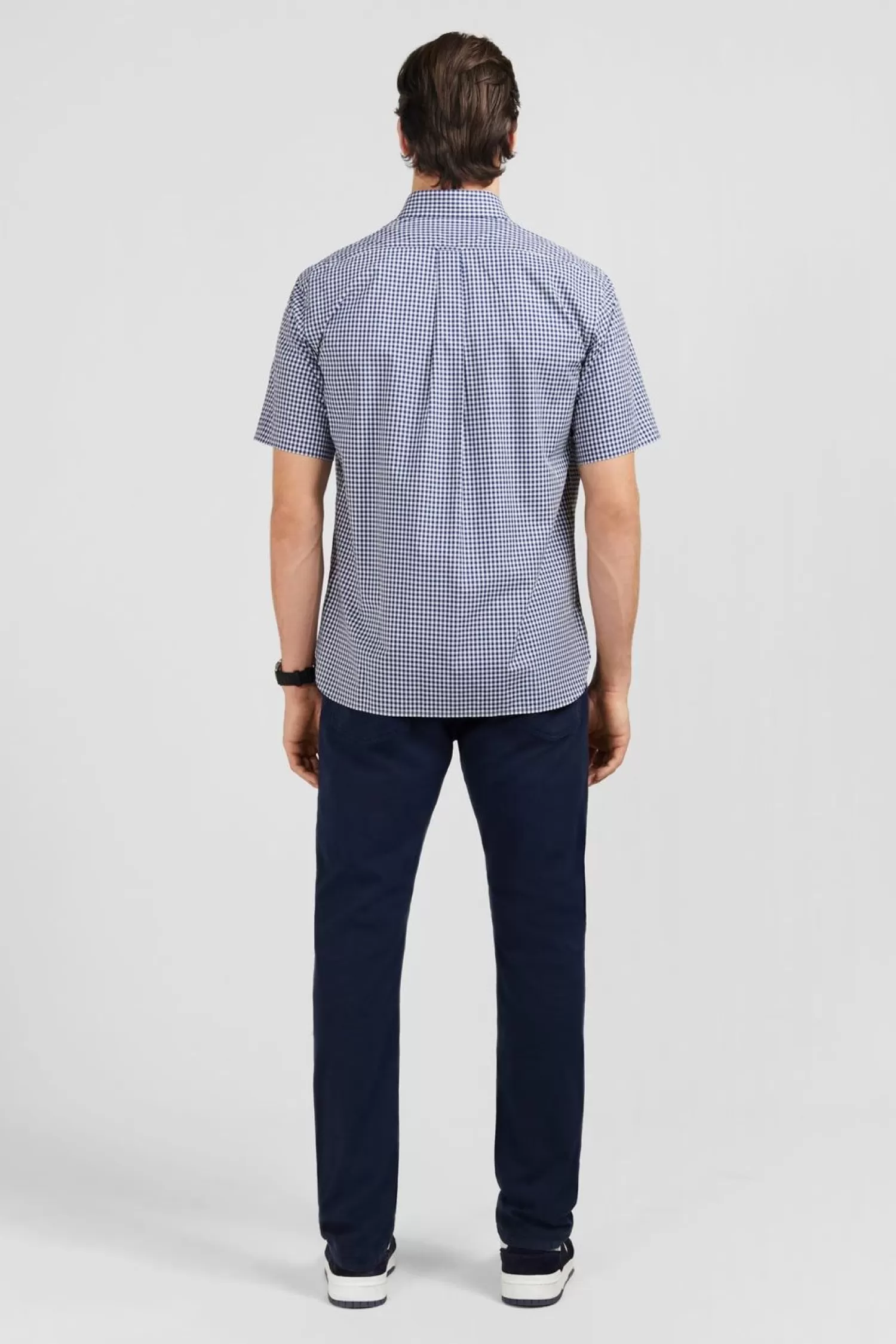chemisette_bleu_fonce_a_carreaux_5.webp Eden Park Chemisette Bleu Fonce A Carreaux-Homme Chemisettes