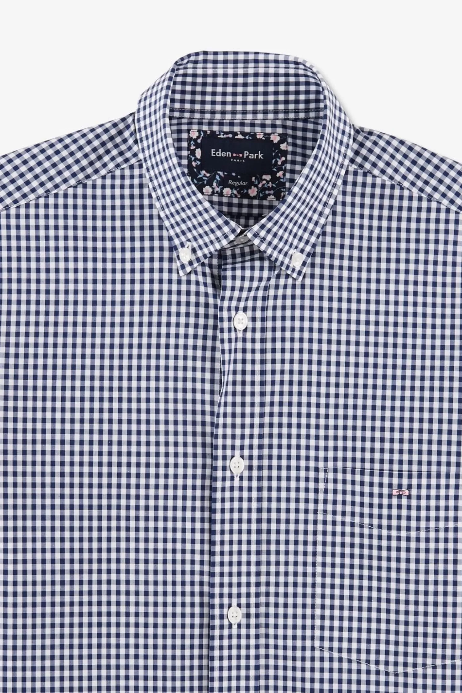 chemisette_bleu_fonce_a_carreaux_6.webp Eden Park Chemisette Bleu Fonce A Carreaux-Homme Chemisettes