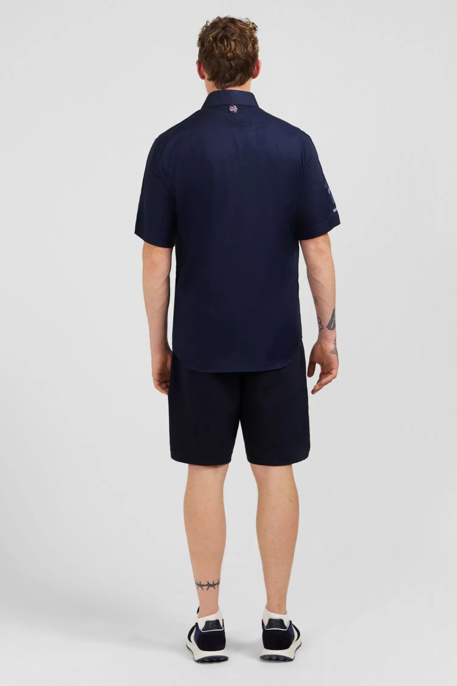 chemisette_bleu_marine_brodee_xv_de_france_5.webp Eden Park Chemisette Bleu Marine Brodee Xv De France-Homme Chemisettes