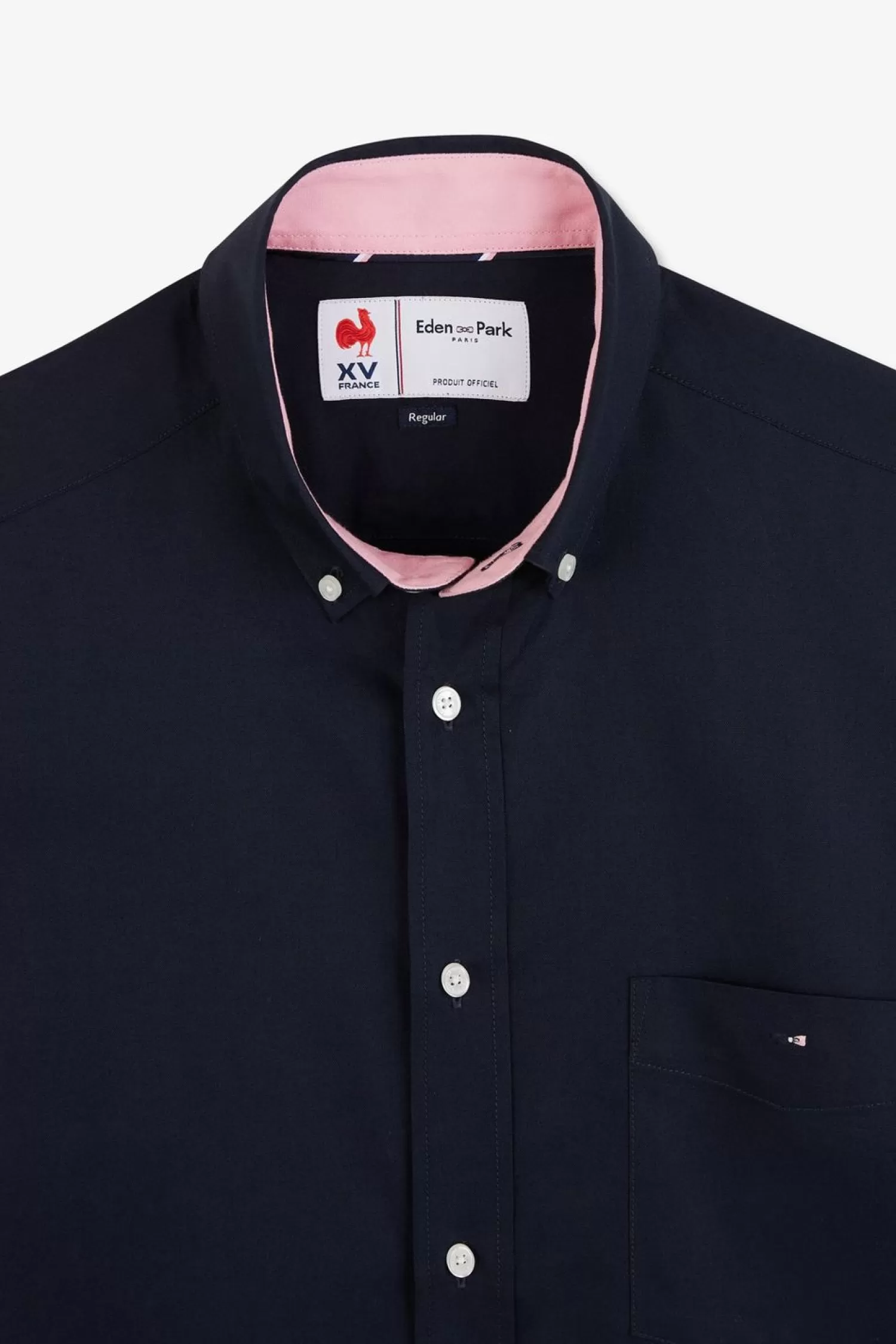 chemisette_bleu_marine_brodee_xv_de_france_6.webp Eden Park Chemisette Bleu Marine Brodee Xv De France-Homme Chemisettes