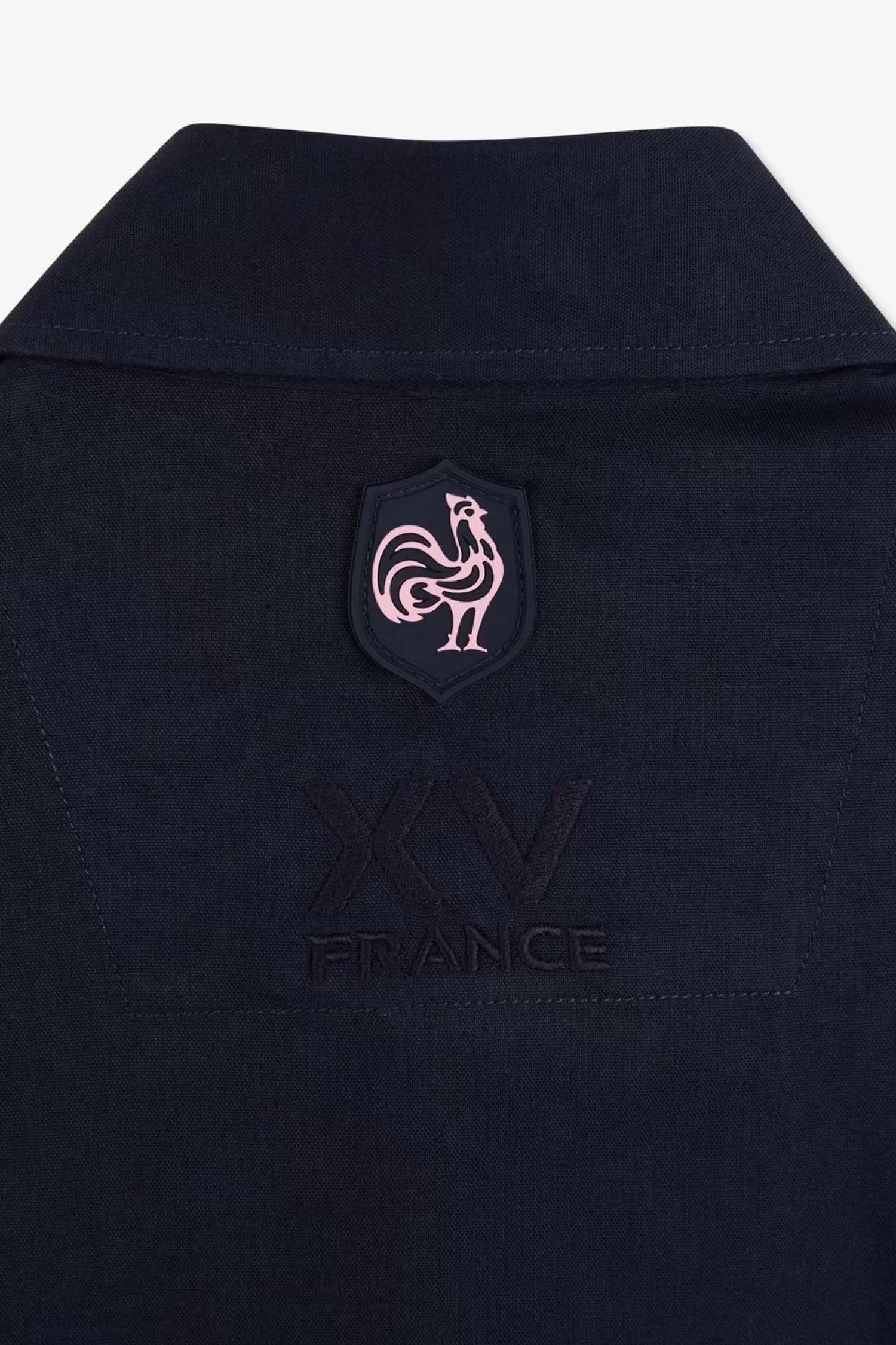 chemisette_bleu_marine_brodee_xv_de_france_8.webp Eden Park Chemisette Bleu Marine Brodee Xv De France-Homme Chemisettes