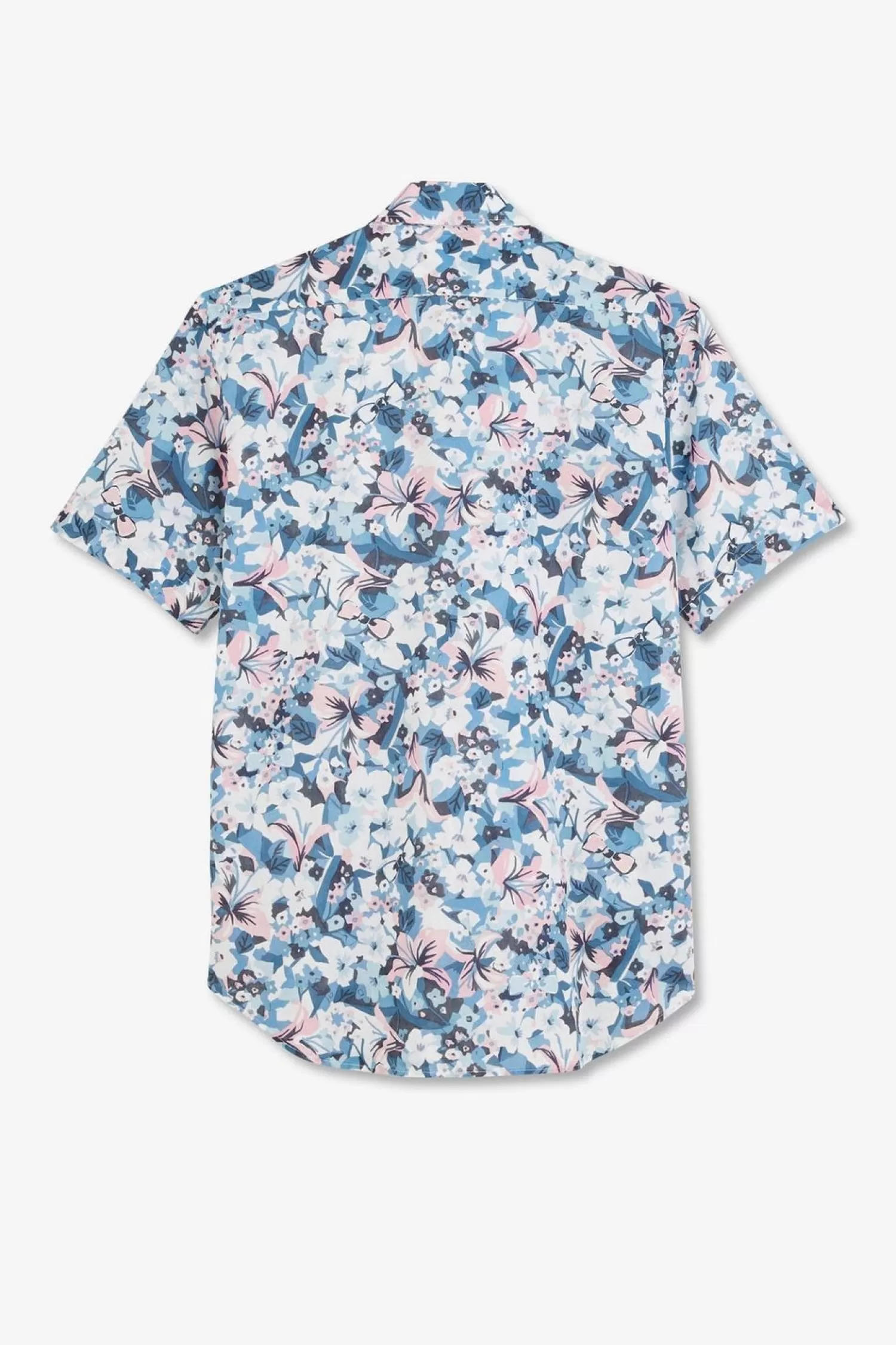 chemisette_bleue_imprime_exclusif_fleurs_3.webp Eden Park Chemisette Bleue Imprime Exclusif Fleurs-Homme Chemisettes