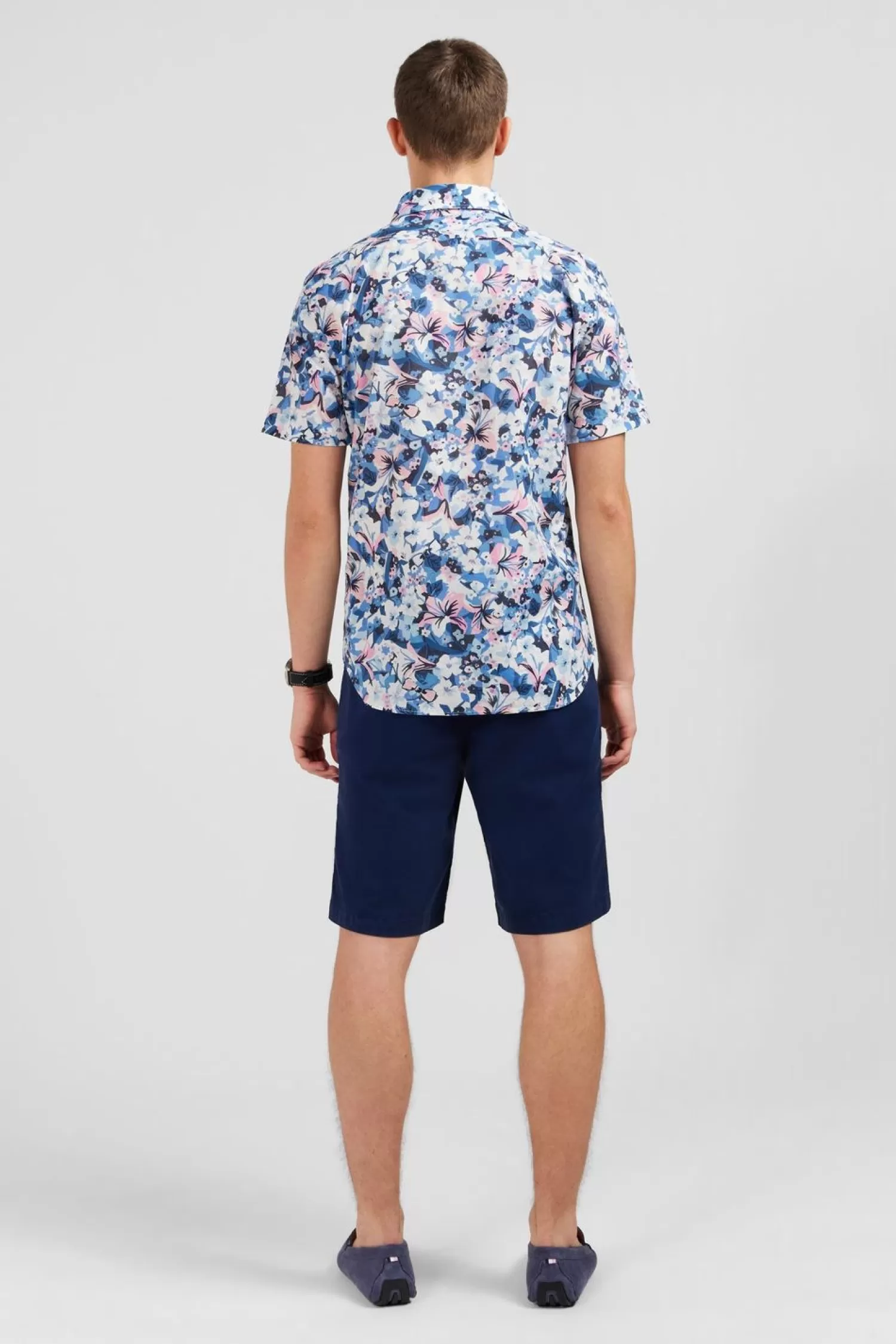 chemisette_bleue_imprime_exclusif_fleurs_5.webp Eden Park Chemisette Bleue Imprime Exclusif Fleurs-Homme Chemisettes