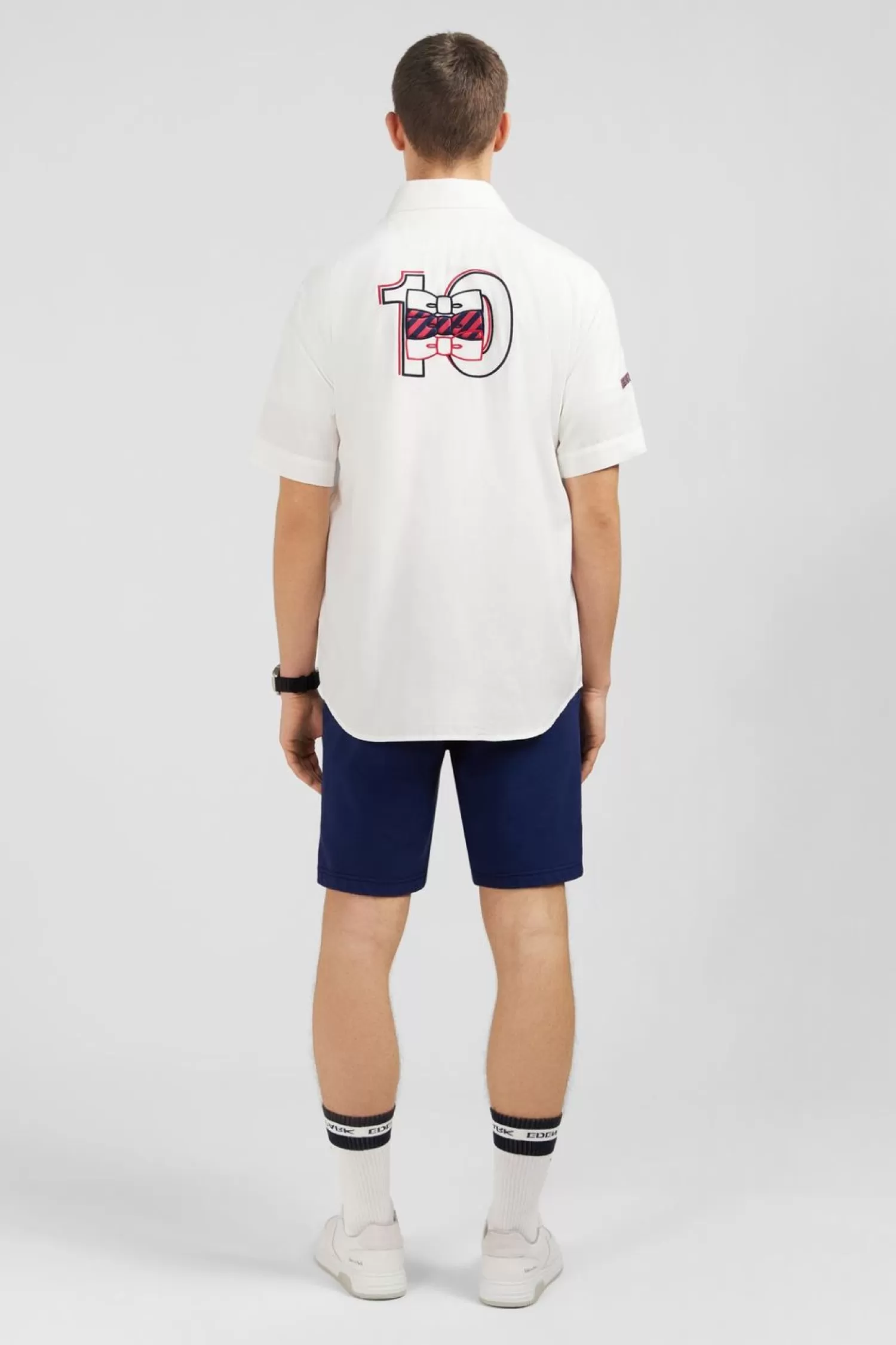 chemisette_manches_courtes_blanche_brodee_numero_10_3.webp Eden Park Chemisette Manches Courtes Blanche Brodee Numero 10-Homme Chemisettes