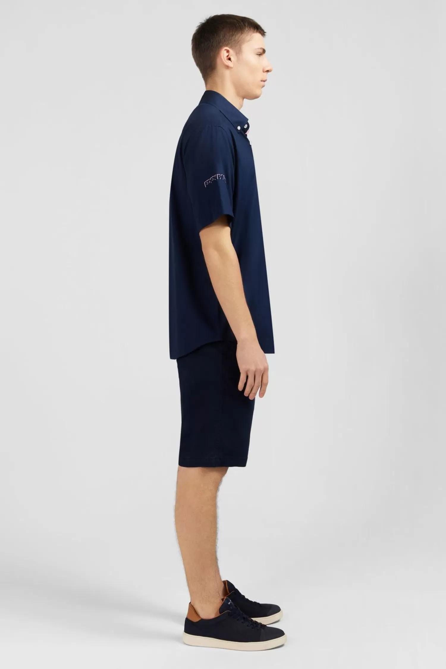 chemisette_manches_courtes_bleu_marine_brodee_numero_10_3.webp Eden Park Chemisette Manches Courtes Bleu Marine Brodee Numero 10-Homme Chemisettes