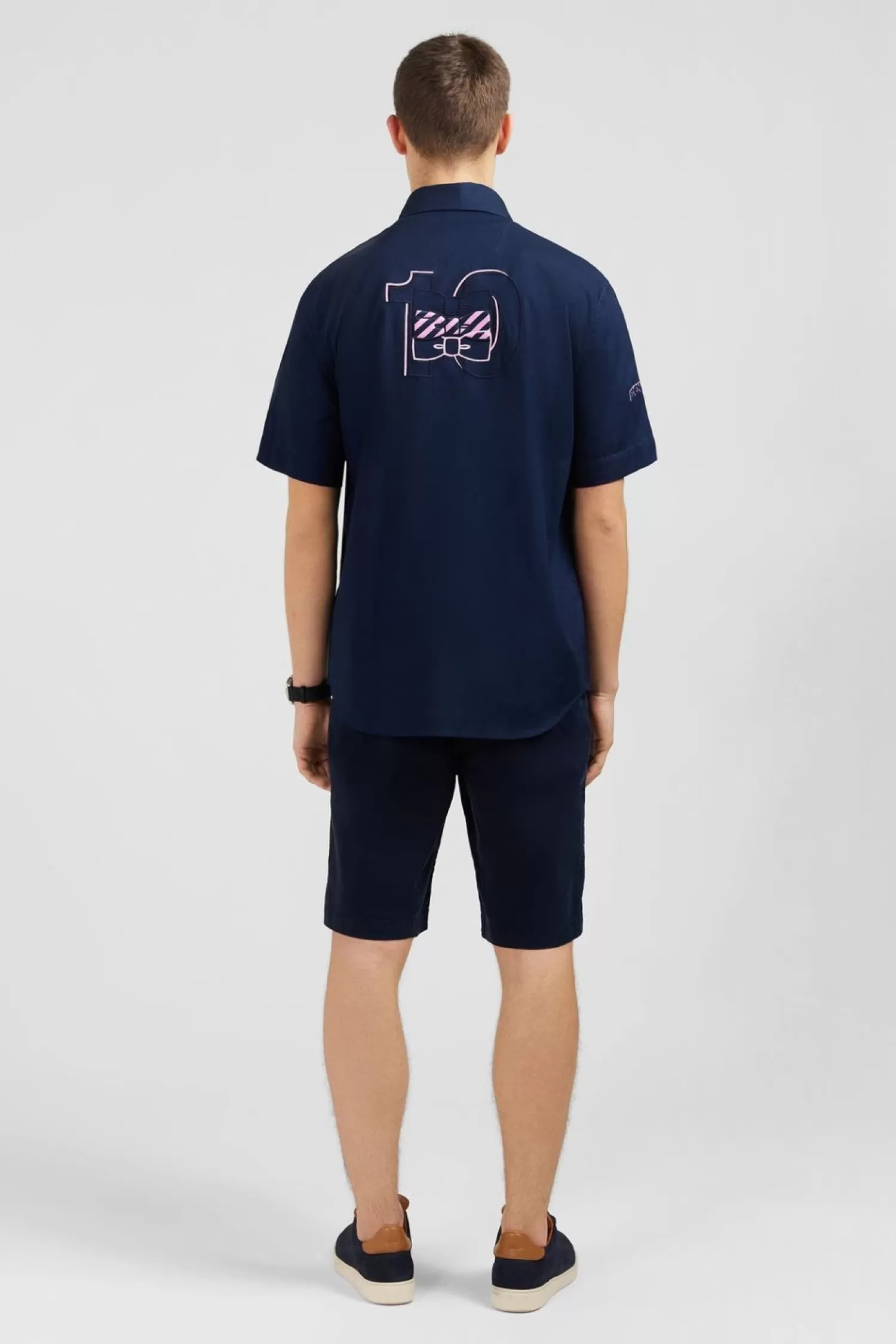 chemisette_manches_courtes_bleu_marine_brodee_numero_10_5.webp Eden Park Chemisette Manches Courtes Bleu Marine Brodee Numero 10-Homme Chemisettes