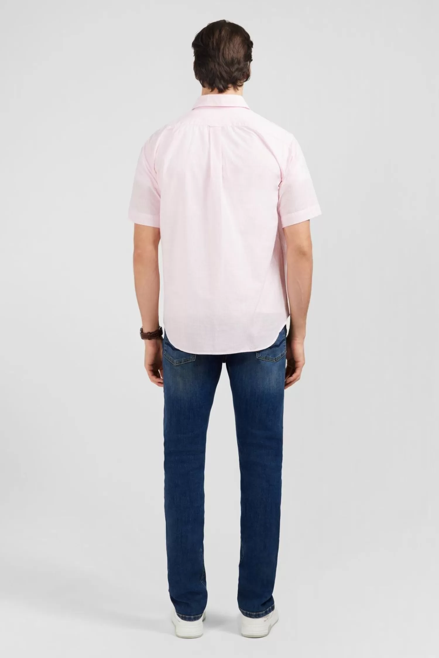 chemisette_rayee_rose_en_coton_dobby_3.webp Eden Park Chemisette Rayee Rose En Coton Dobby-Homme Chemisettes