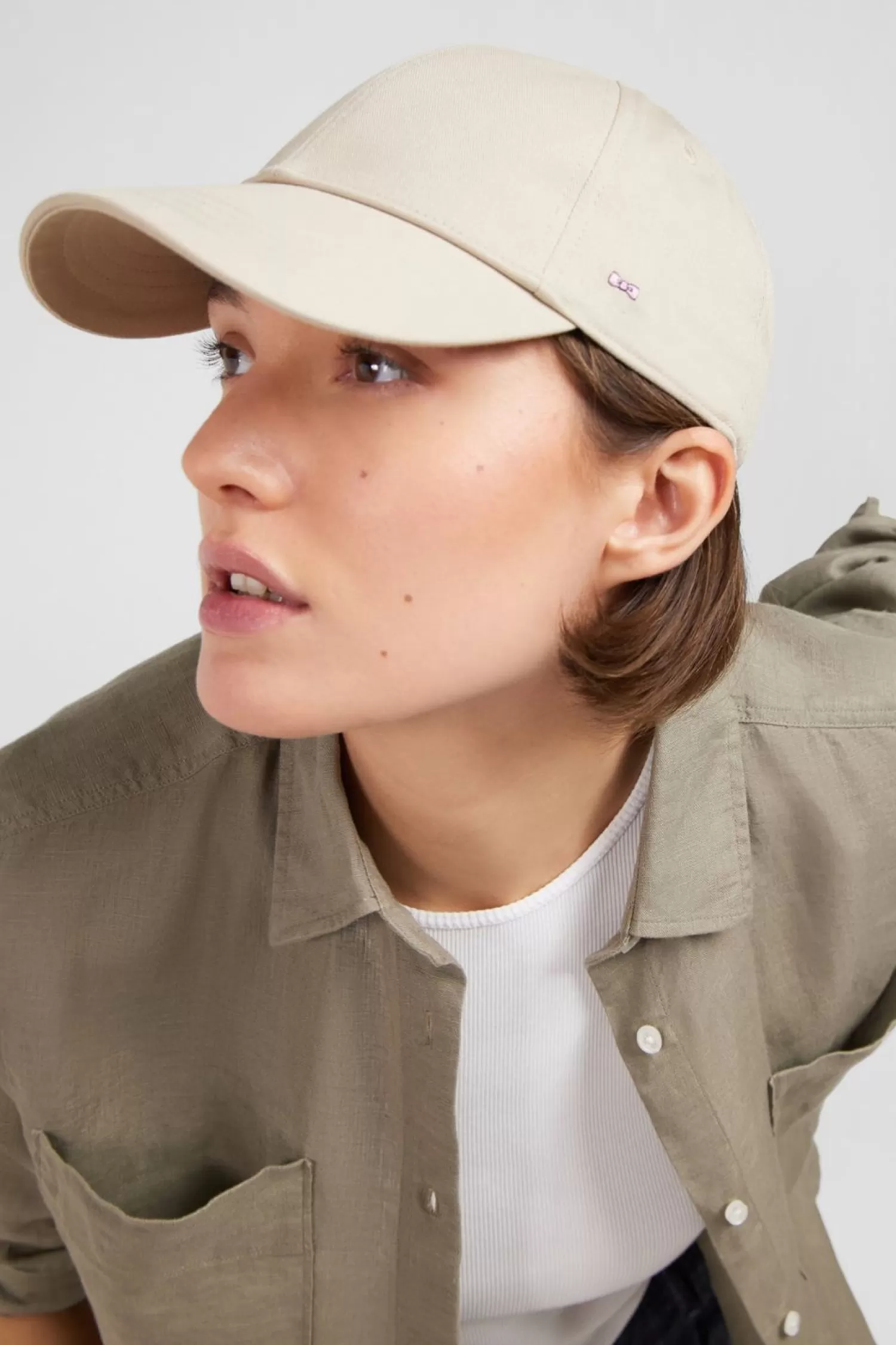 chemisier_kaki_uni_2.webp Eden Park Chemisier Kaki Uni-Femme Chemises