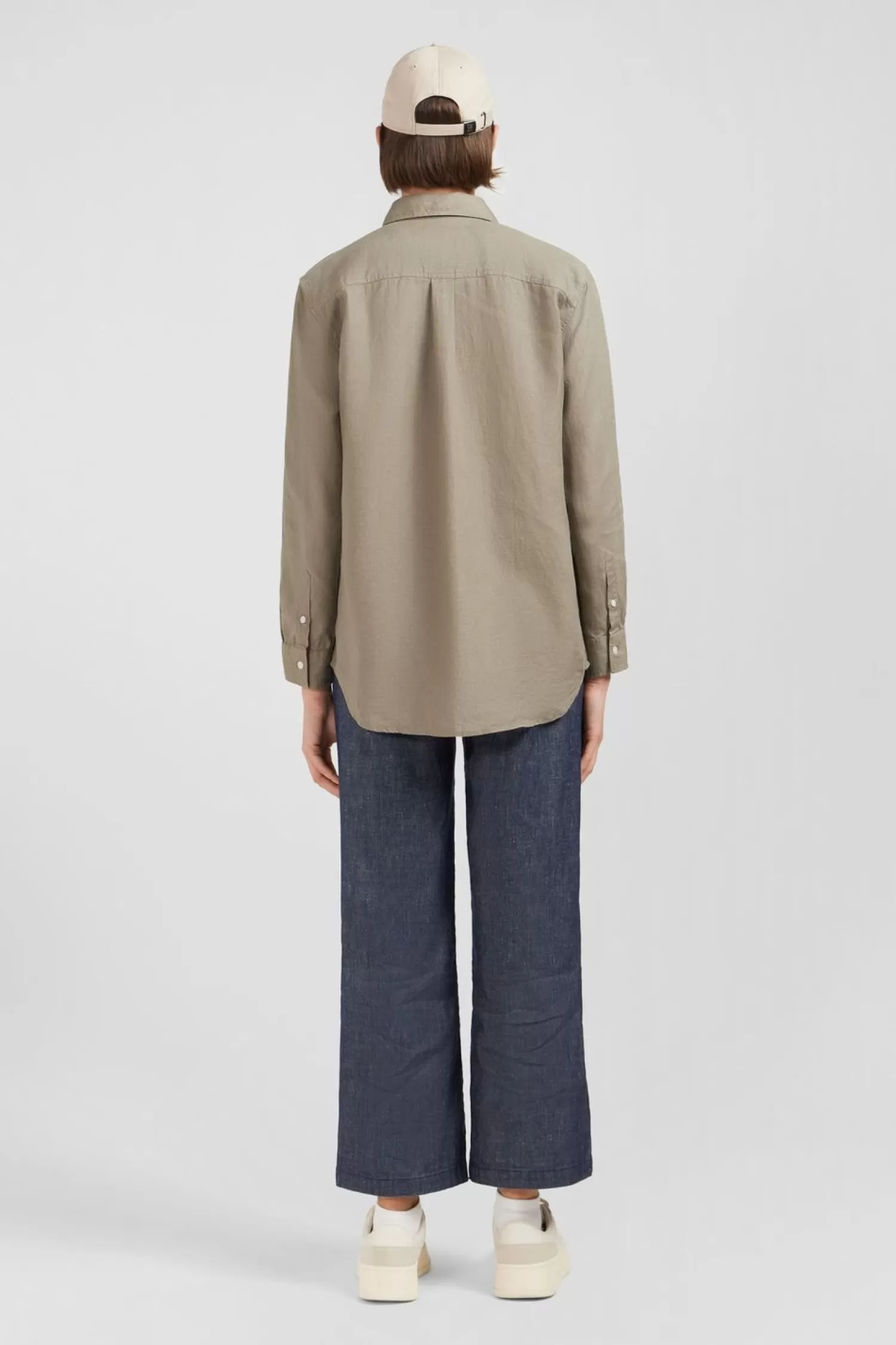 chemisier_kaki_uni_4.webp Eden Park Chemisier Kaki Uni-Femme Chemises