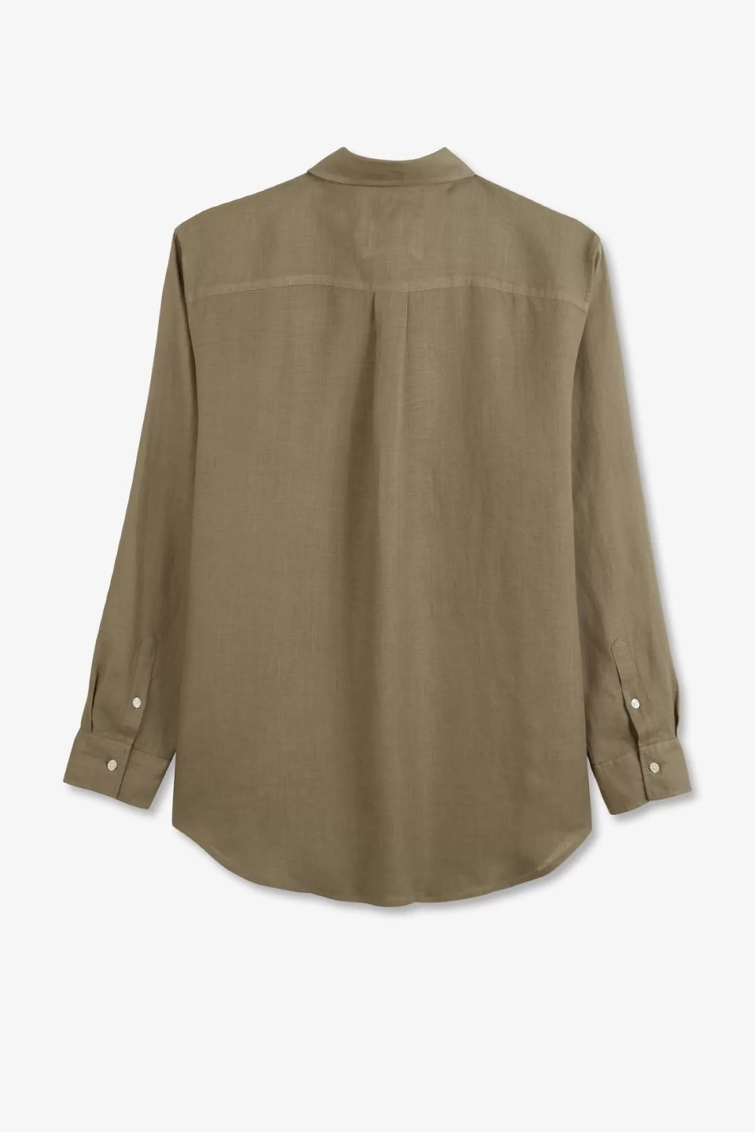 chemisier_kaki_uni_5.webp Eden Park Chemisier Kaki Uni-Femme Chemises