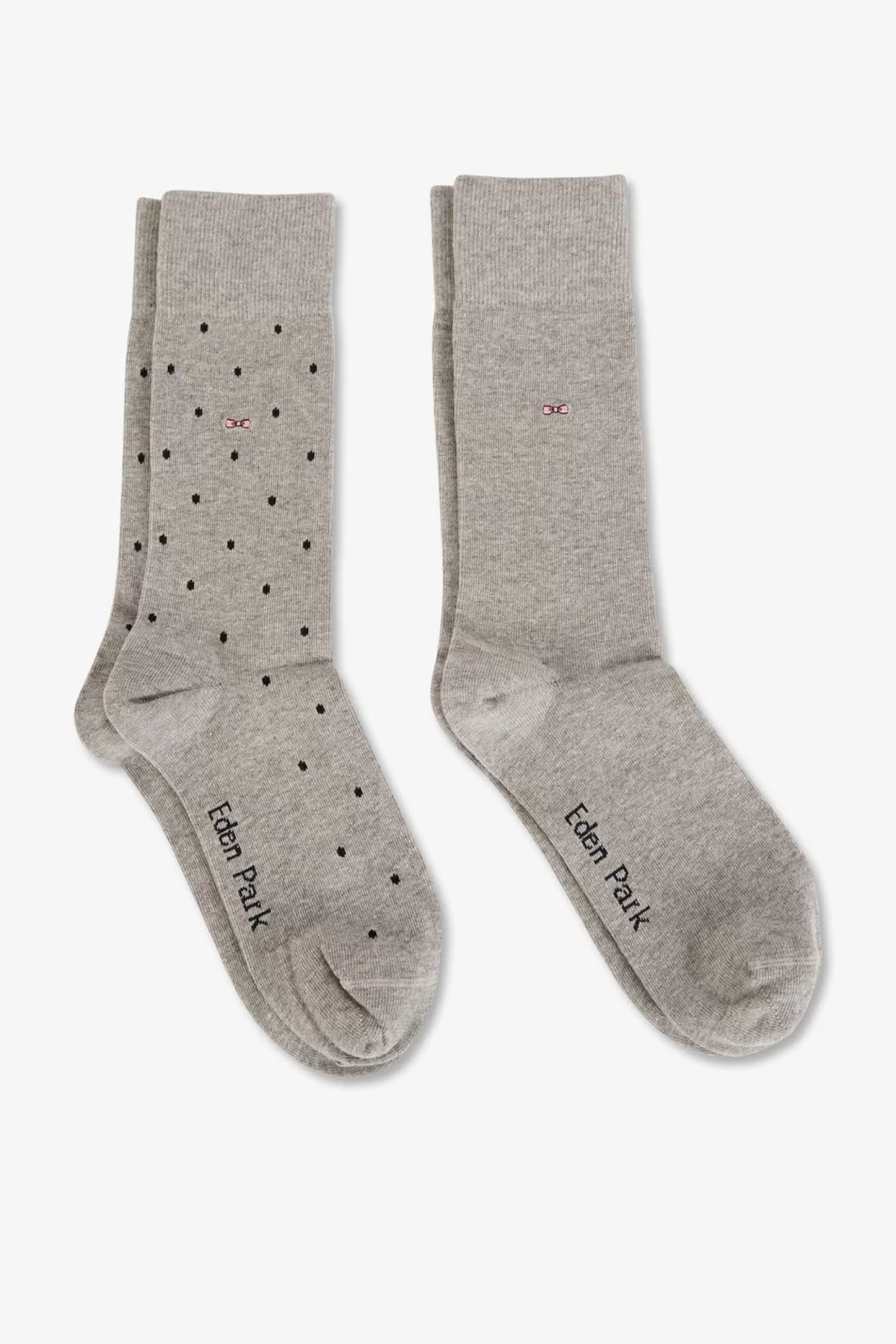 Eden Park Lot De 2 Paires De Chaussettes Grises En Coton Stretch-Homme Chaussettes