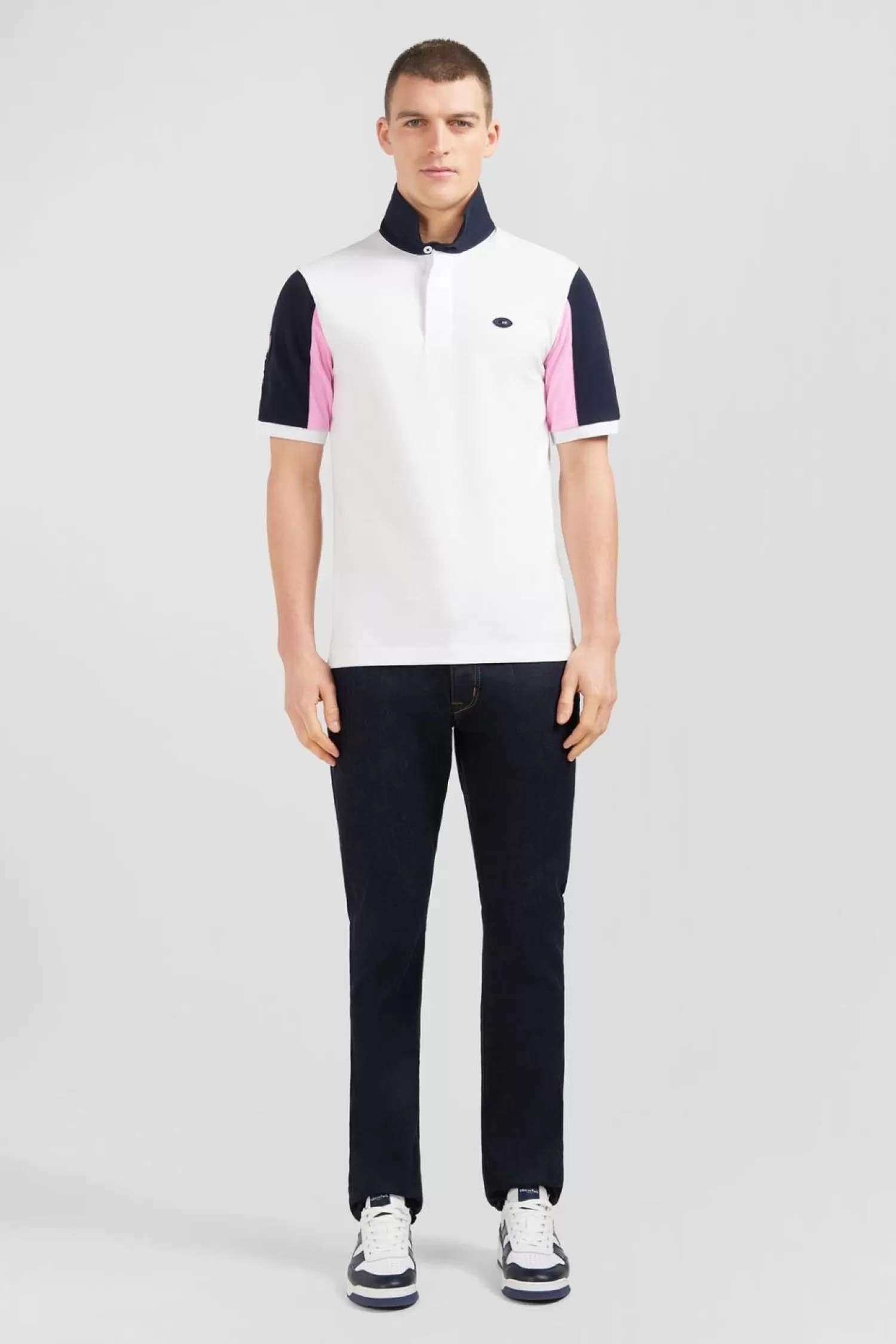 Eden Park Maillot Blanc Colorblock A Broderie N°10 Au Dos-Homme Maillots De Rugby