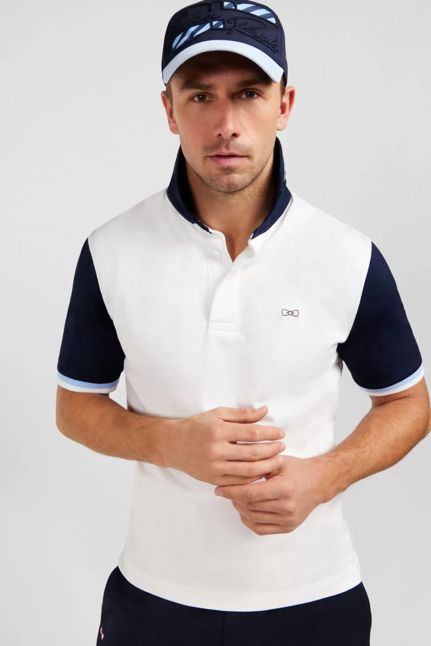 Eden Park Maillot Blanc Colorblock A Broderie N°10 Au Dos-Homme Maillots De Rugby