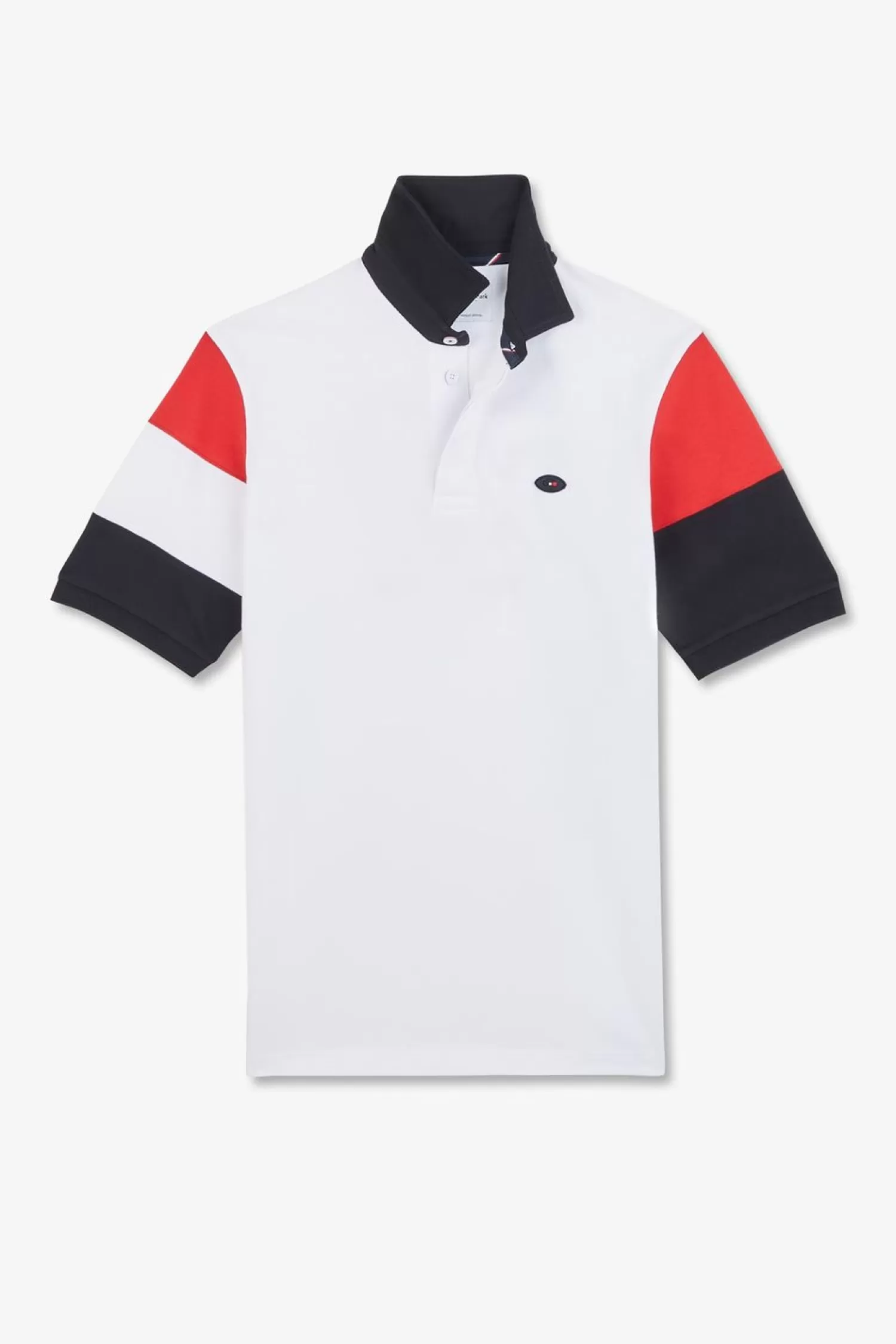 Eden Park Maillot Blanc Colorblock Manches Courtes A Broderies Xv De France-Homme Maillots De Rugby