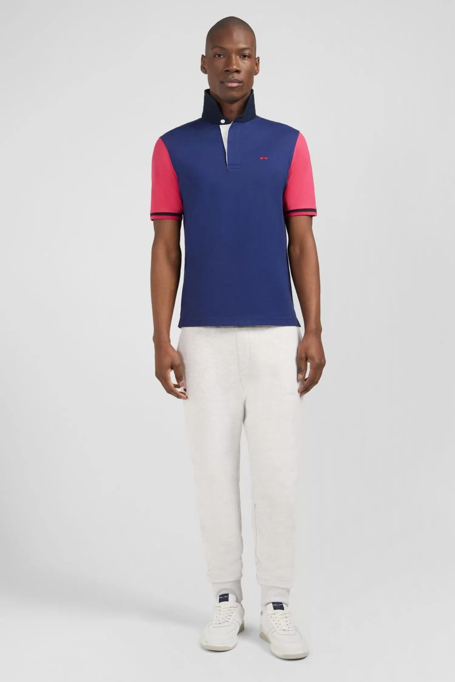 Eden Park Maillot Bleu Colorblock A Broderie N°10 Au Dos-Homme Maillots De Rugby