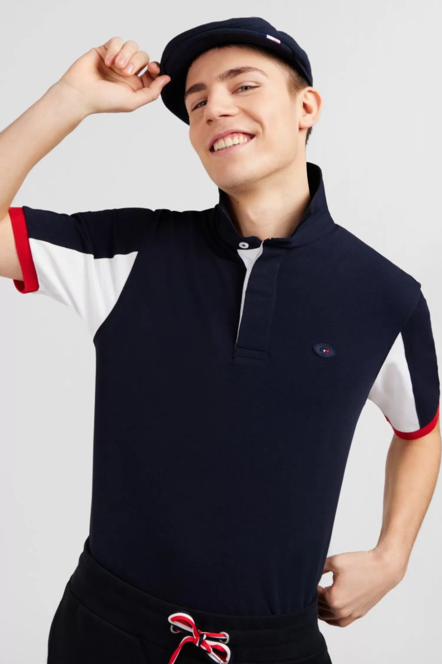 Eden Park Maillot Bleu Fonce Colorblock A Broderie N°10 Au Dos-Homme Maillots De Rugby