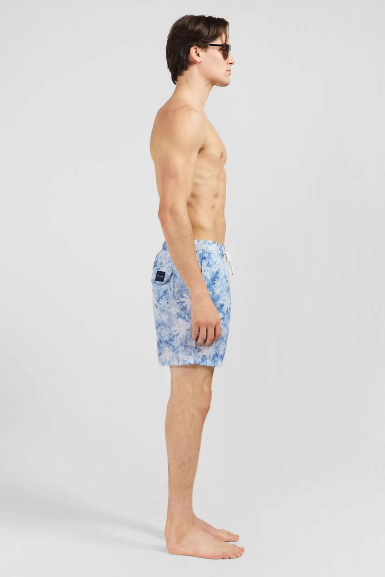 maillot_de_bain_bleu_imprime_palmiers_3.webp Eden Park Maillot De Bain Bleu Imprime Palmiers-Homme Maillots De Bain