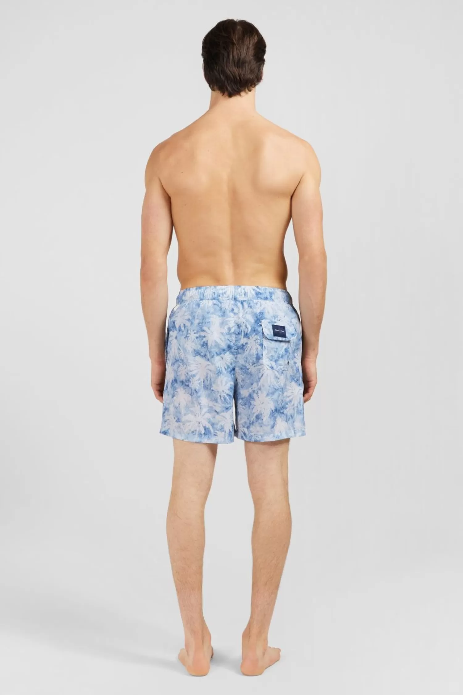 maillot_de_bain_bleu_imprime_palmiers_4.webp Eden Park Maillot De Bain Bleu Imprime Palmiers-Homme Maillots De Bain