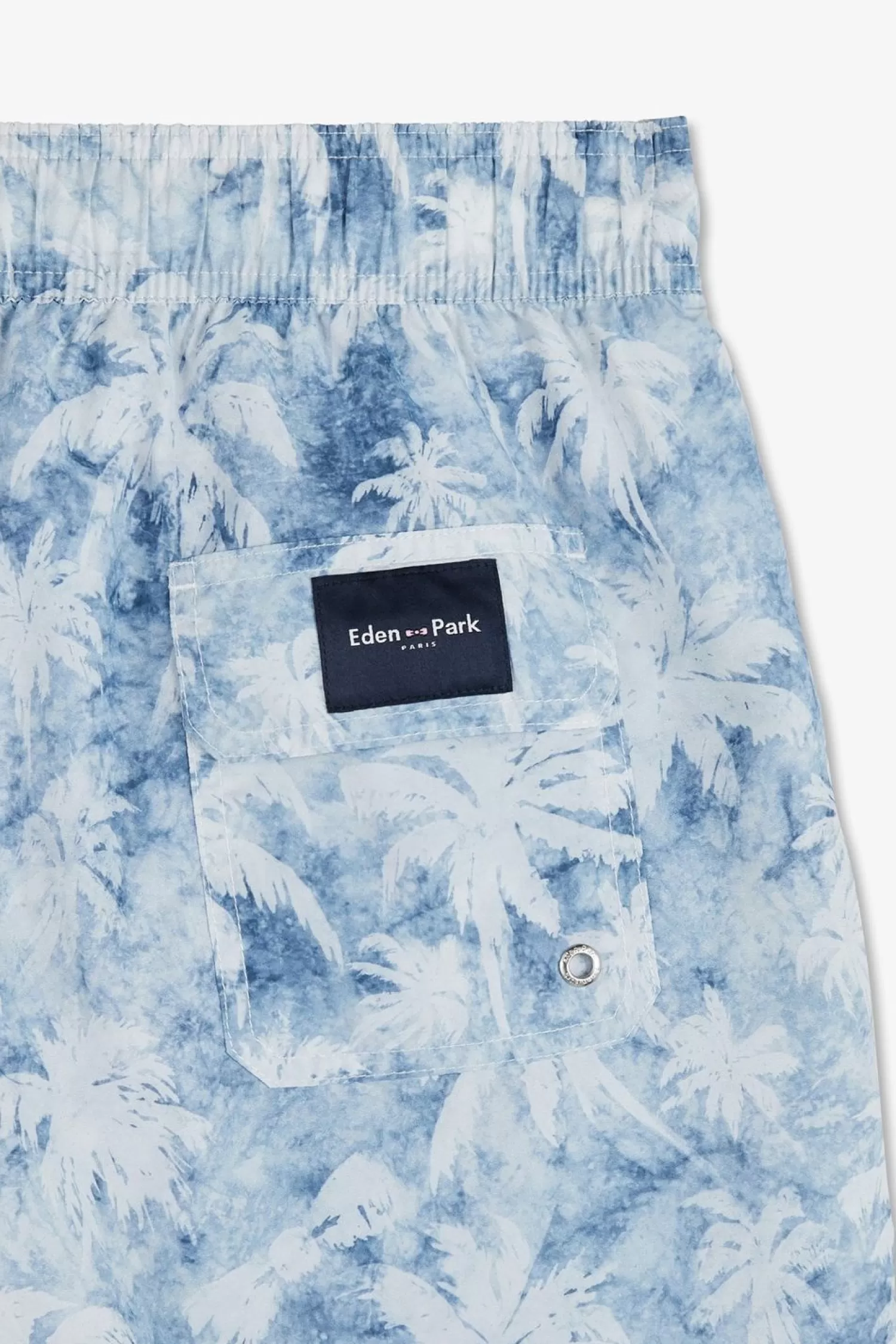 maillot_de_bain_bleu_imprime_palmiers_7.webp Eden Park Maillot De Bain Bleu Imprime Palmiers-Homme Maillots De Bain