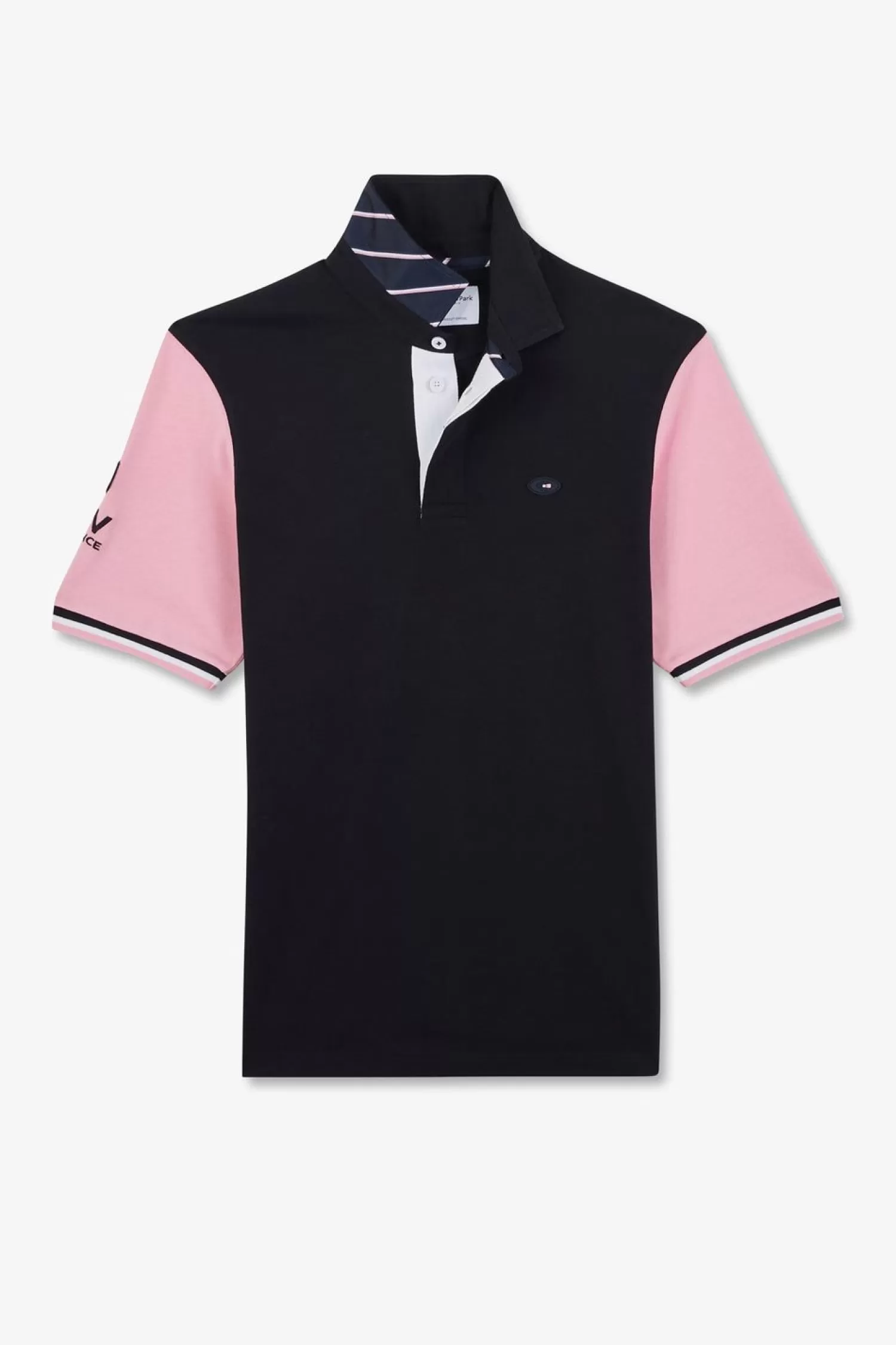 Eden Park Maillot Rose Colorblock A Broderie Coq Au Dos-Homme Maillots De Rugby