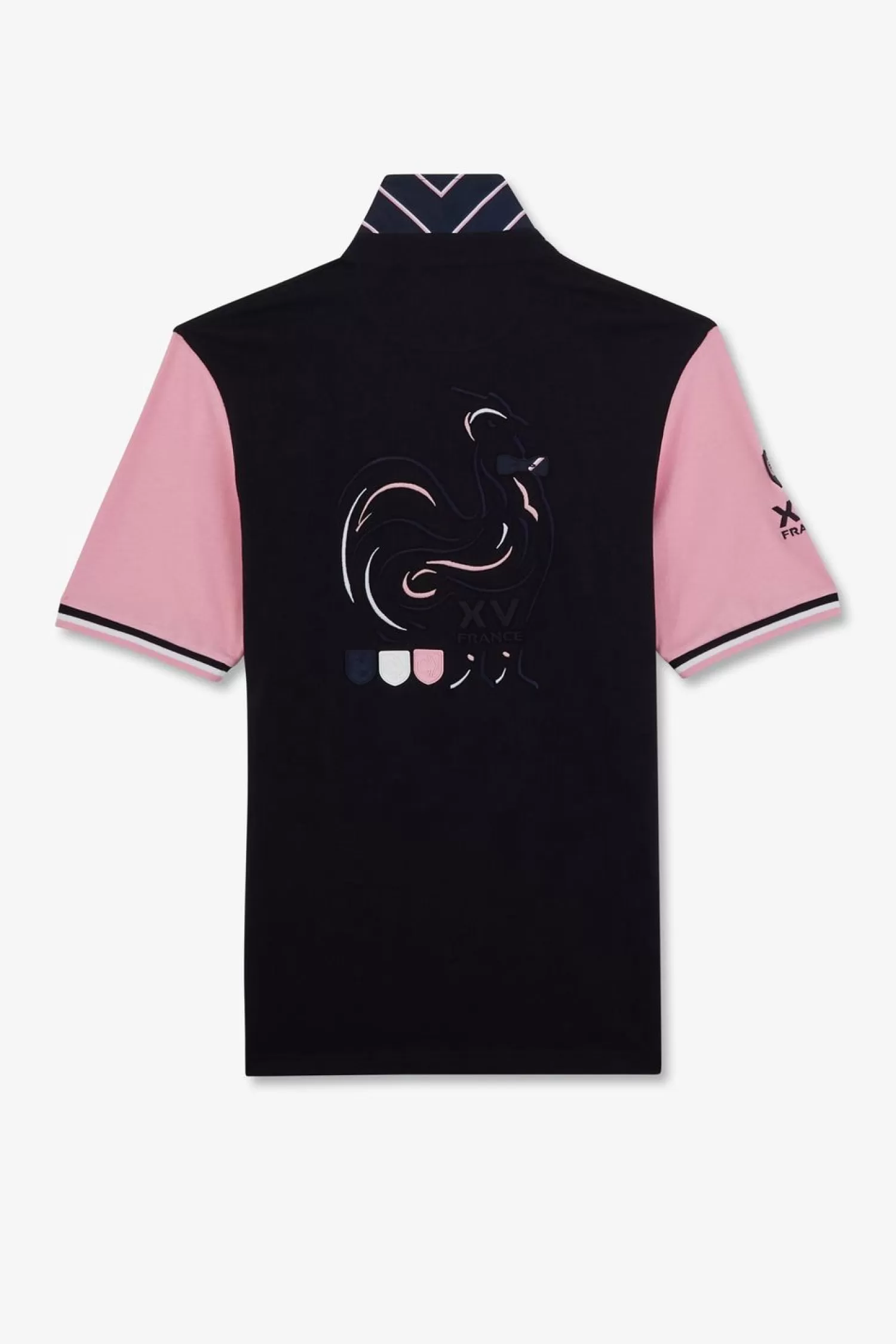 Eden Park Maillot Rose Colorblock A Broderie Coq Au Dos-Homme Maillots De Rugby
