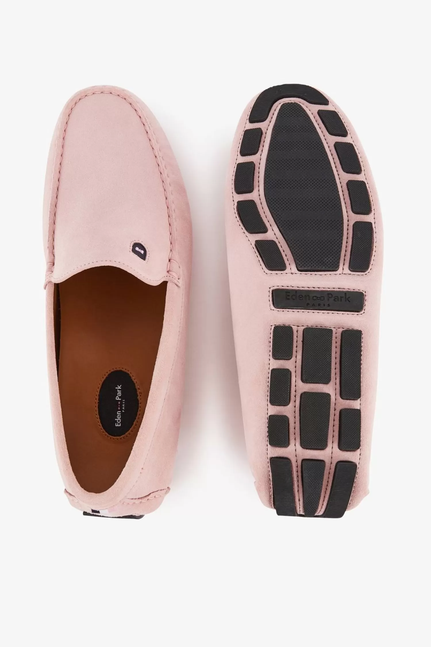 mocassins_roses_en_cuir_suede_2.webp Eden Park Mocassins Roses En Cuir Suede-Homme Mocassins