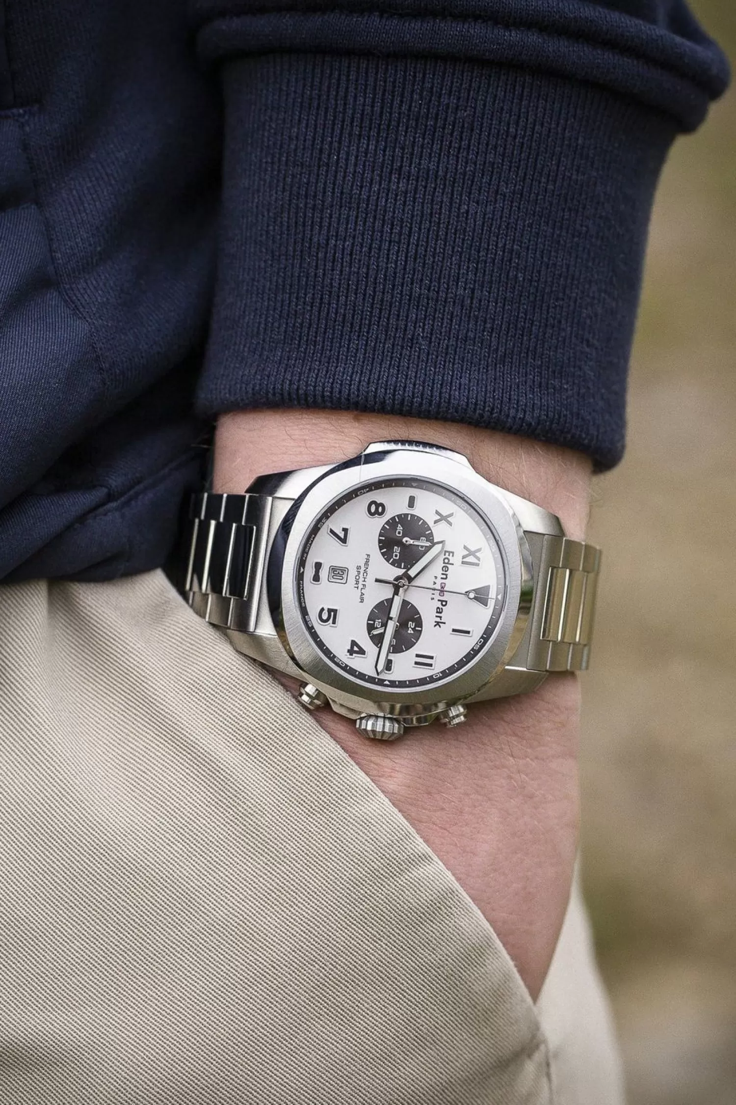 Eden Park Montre A Quartz Chronographe En Acier Argente-Homme Montre