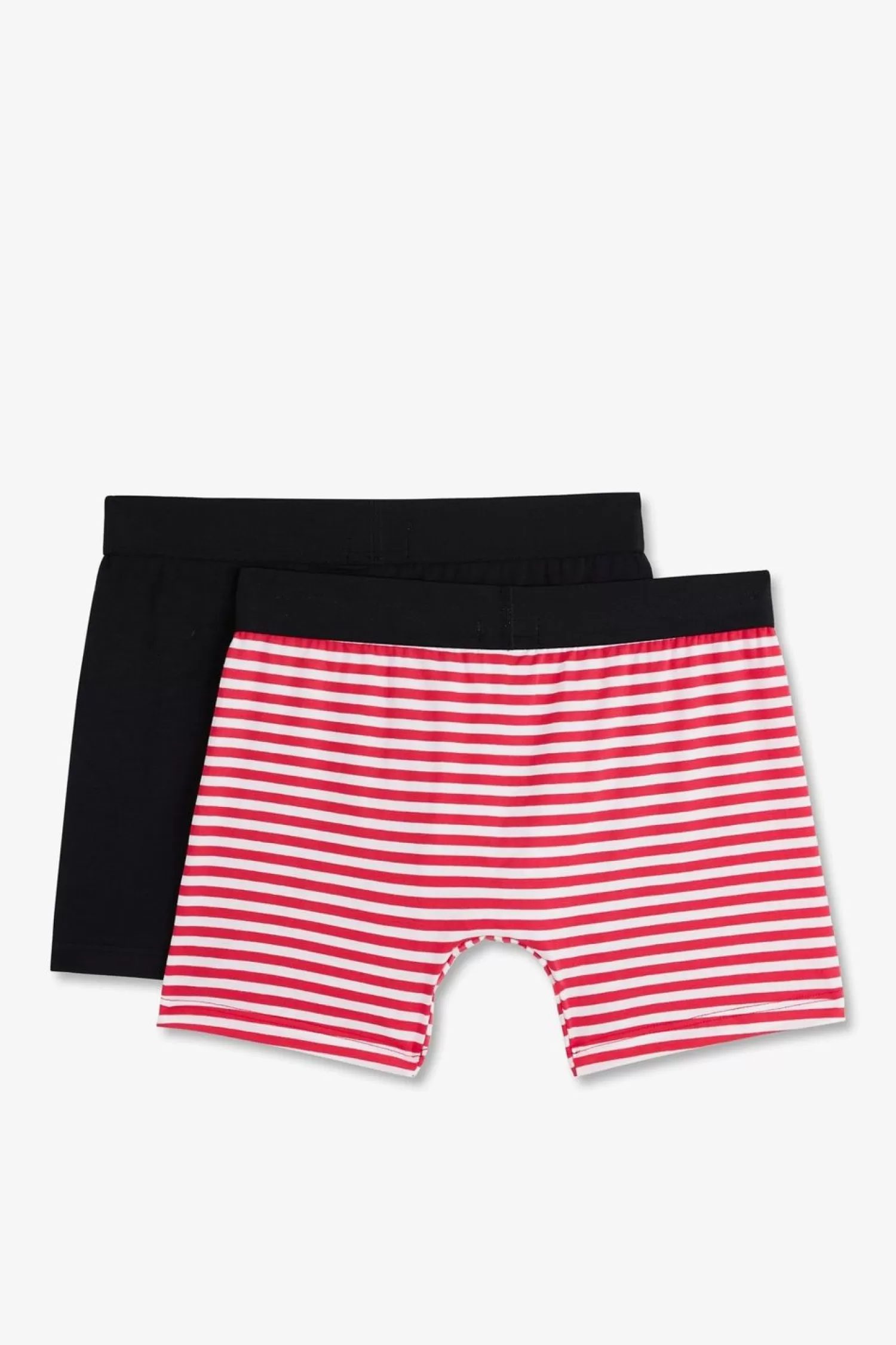 Eden Park Pack De 2 Boxers Blanc Rayures Rouge Et Uni Bleu Fonce-Homme Sous-Vêtements