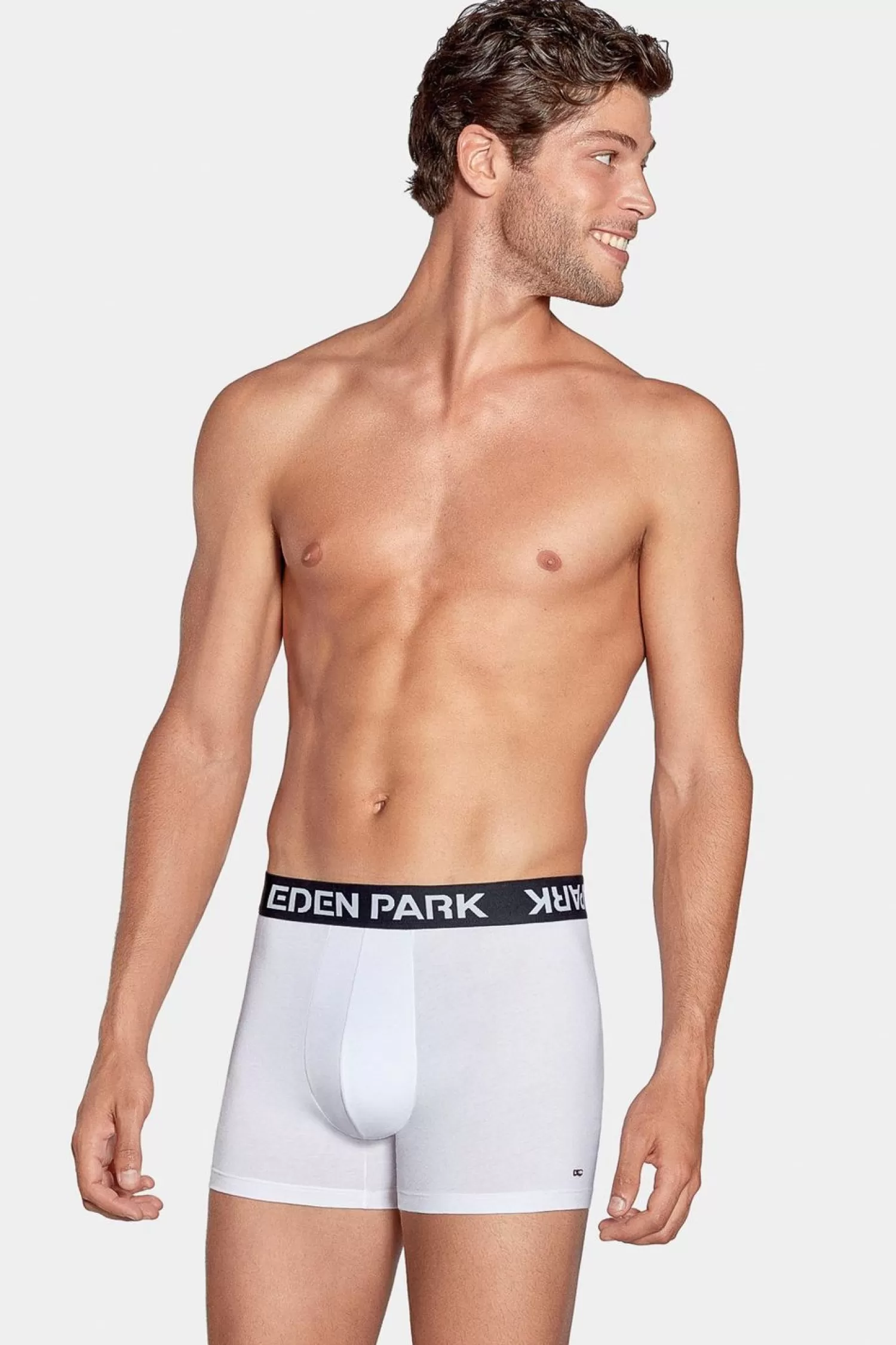 Eden Park Pack De 2 Boxers Bleu Et Blanc Uni Ceinture Contrastante-Homme Sous-Vêtements