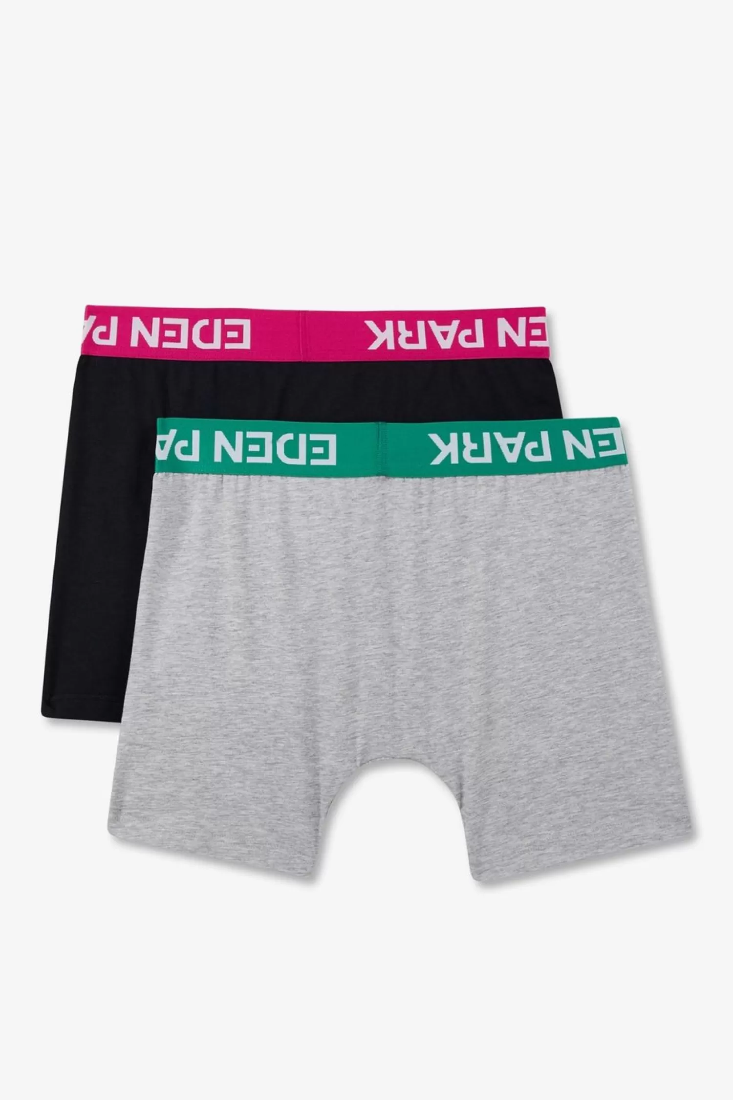 Eden Park Pack De 2 Boxers Bleu Et Gris Uni Ceinture Contrastante-Homme Sous-Vêtements