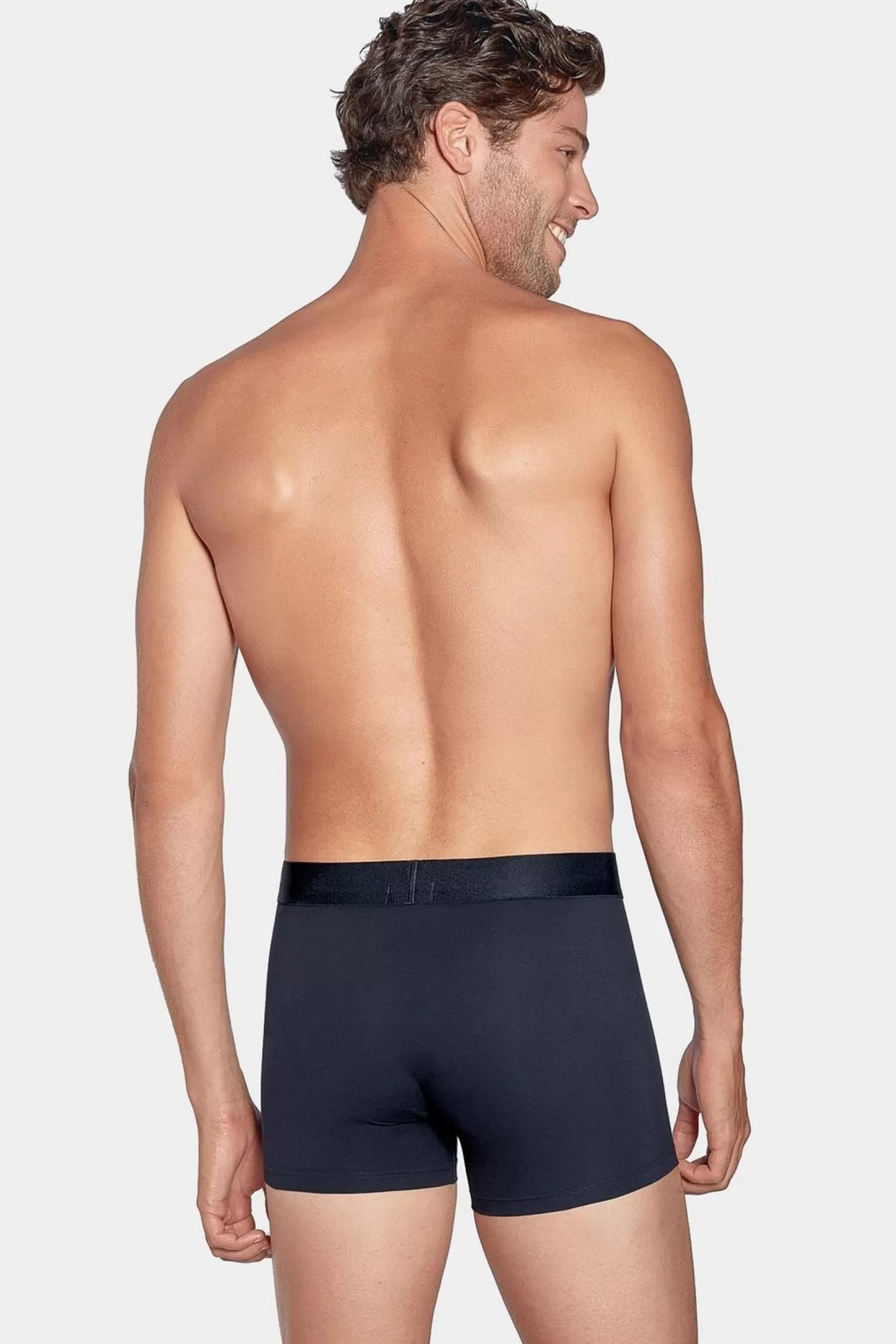 Eden Park Pack De 2 Boxers Bleu Marine Details Rayures Et Uni-Homme Sous-Vêtements