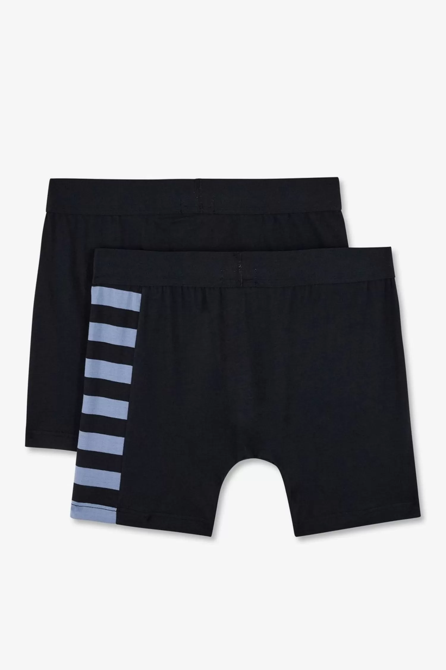 Eden Park Pack De 2 Boxers Bleu Marine Details Rayures Et Uni-Homme Sous-Vêtements
