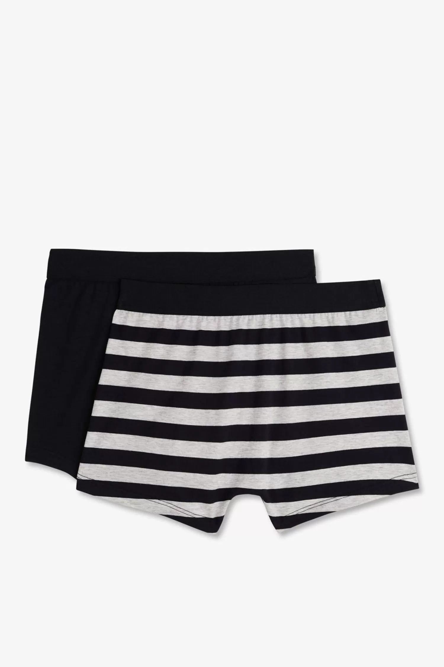 Eden Park Pack De 2 Boxers Bleu Marine Rayures Grise Et Uni-Homme Sous-Vêtements