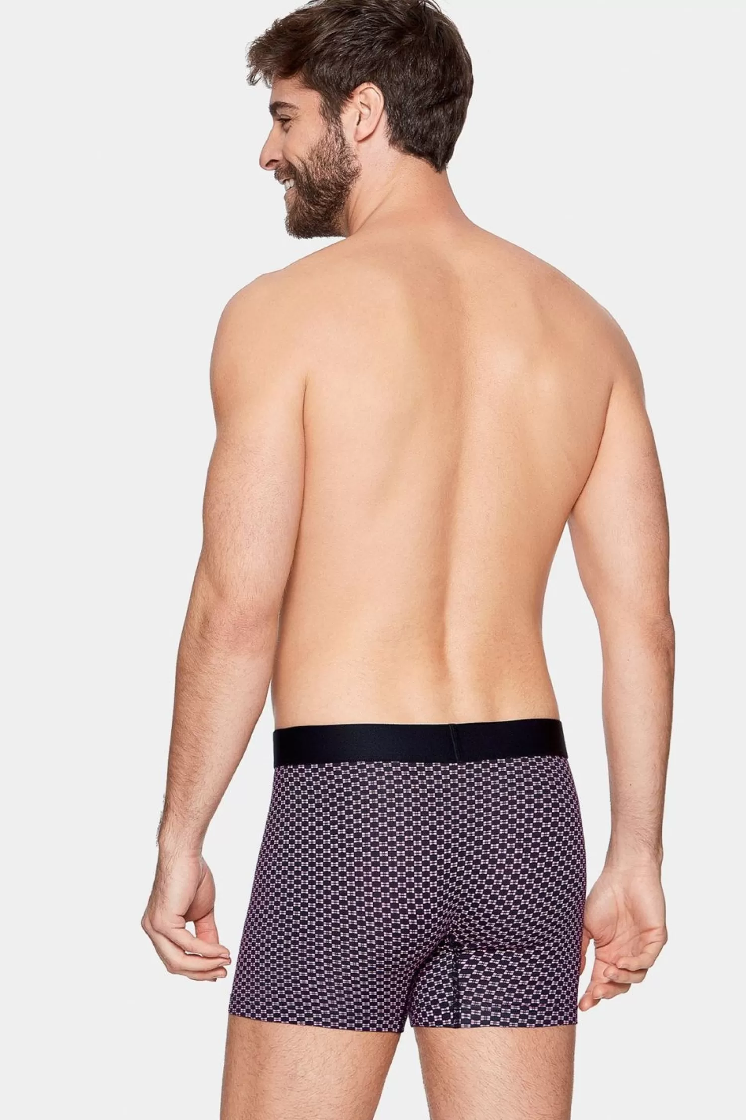 Eden Park Pack De 2 Boxers Rose Details Noeuds Papillons Et Bleu Marine Uni-Homme Sous-Vêtements