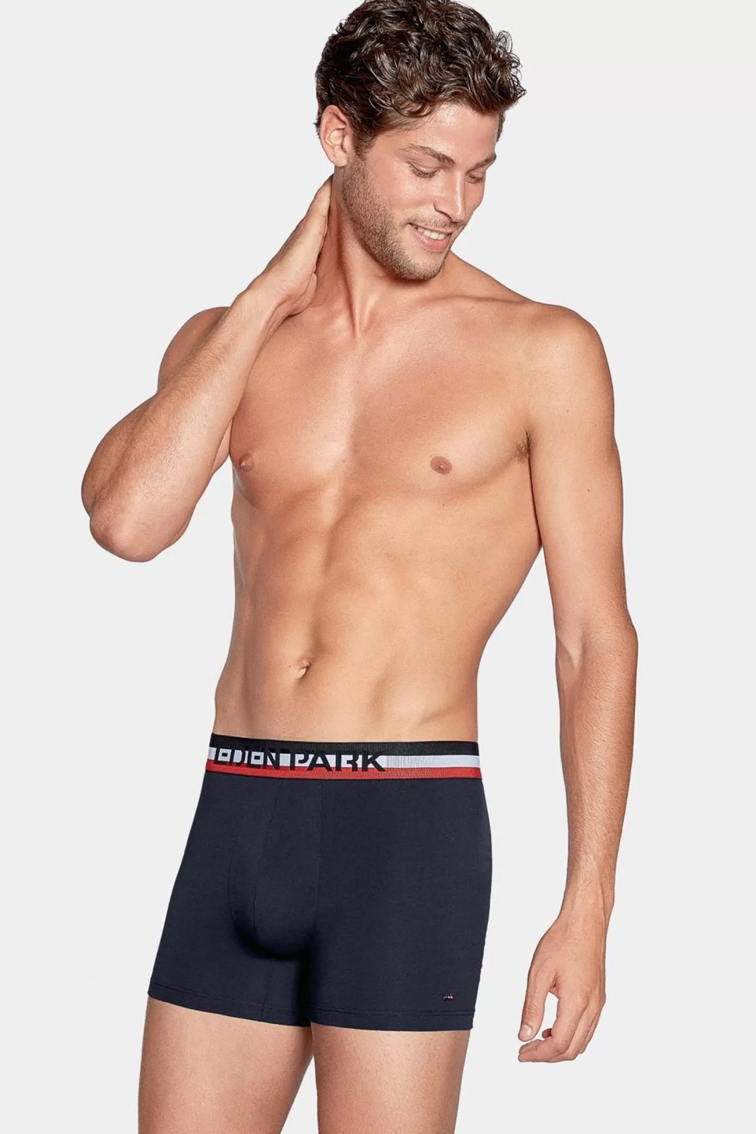 Eden Park Pack De 2 Boxers Rose Et Bleu Uni Ceinture Contrastante-Homme Sous-Vêtements