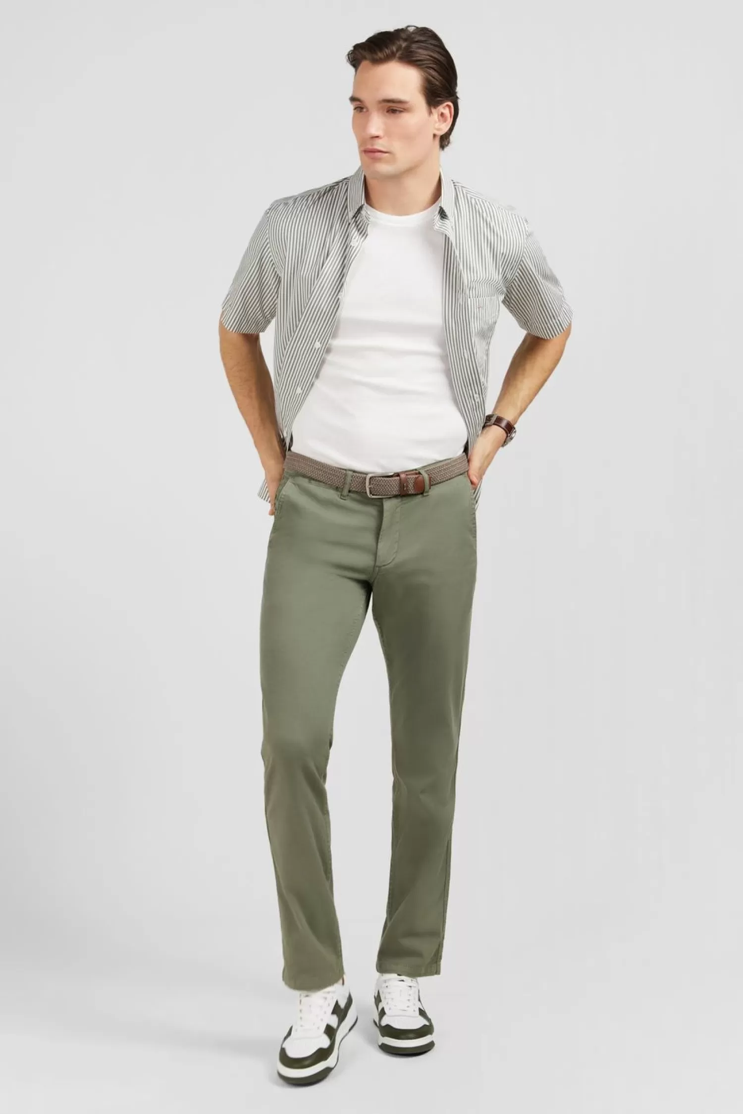 pantalon_chino_sans_plis_kaki_2.webp Eden Park Pantalon Chino Sans Plis Kaki-Homme Pantalons
