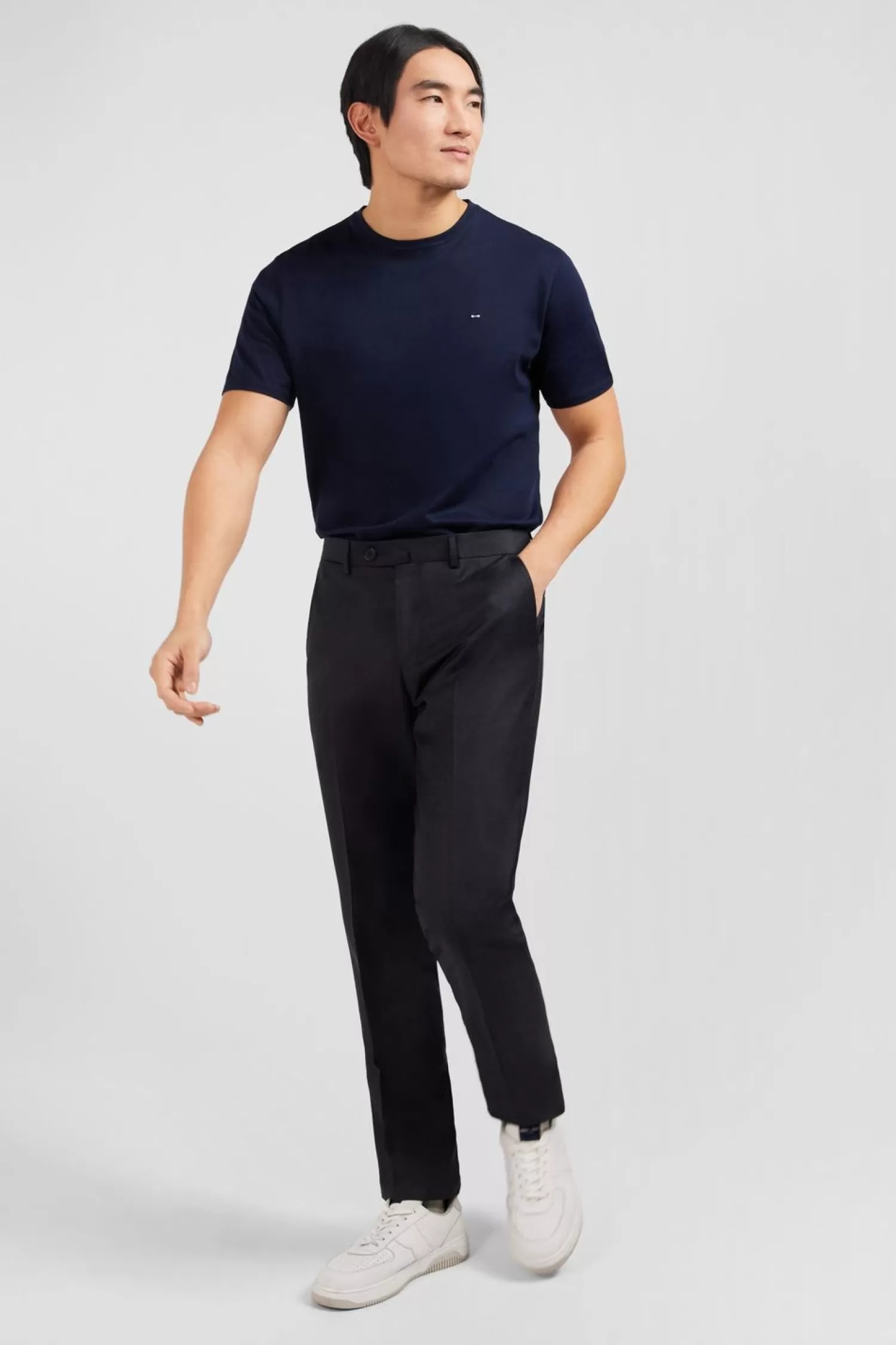 pantalon_regular_gris_fonce_en_laine_a_plis_casses_3.webp Eden Park Pantalon Regular Gris Fonce En Laine A Plis Casses-Homme Pantalons