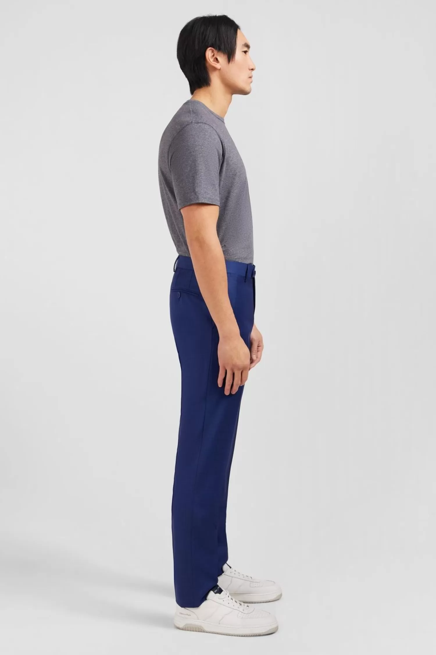 pantalon_slim_bleu_en_laine_a_plis_casses_4.webp Eden Park Pantalon Slim Bleu En Laine A Plis Casses-Homme Pantalons